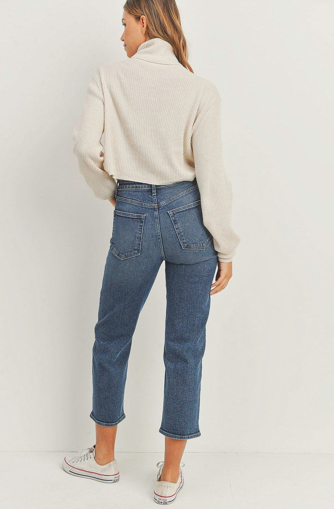 JUST BLACK RIBCAGE STRAIGHT DENIM