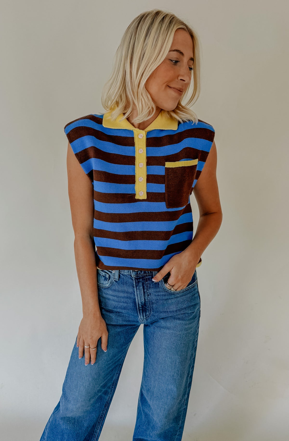 NOT YOUR AVERAGE STRIPED SWEATER TANK