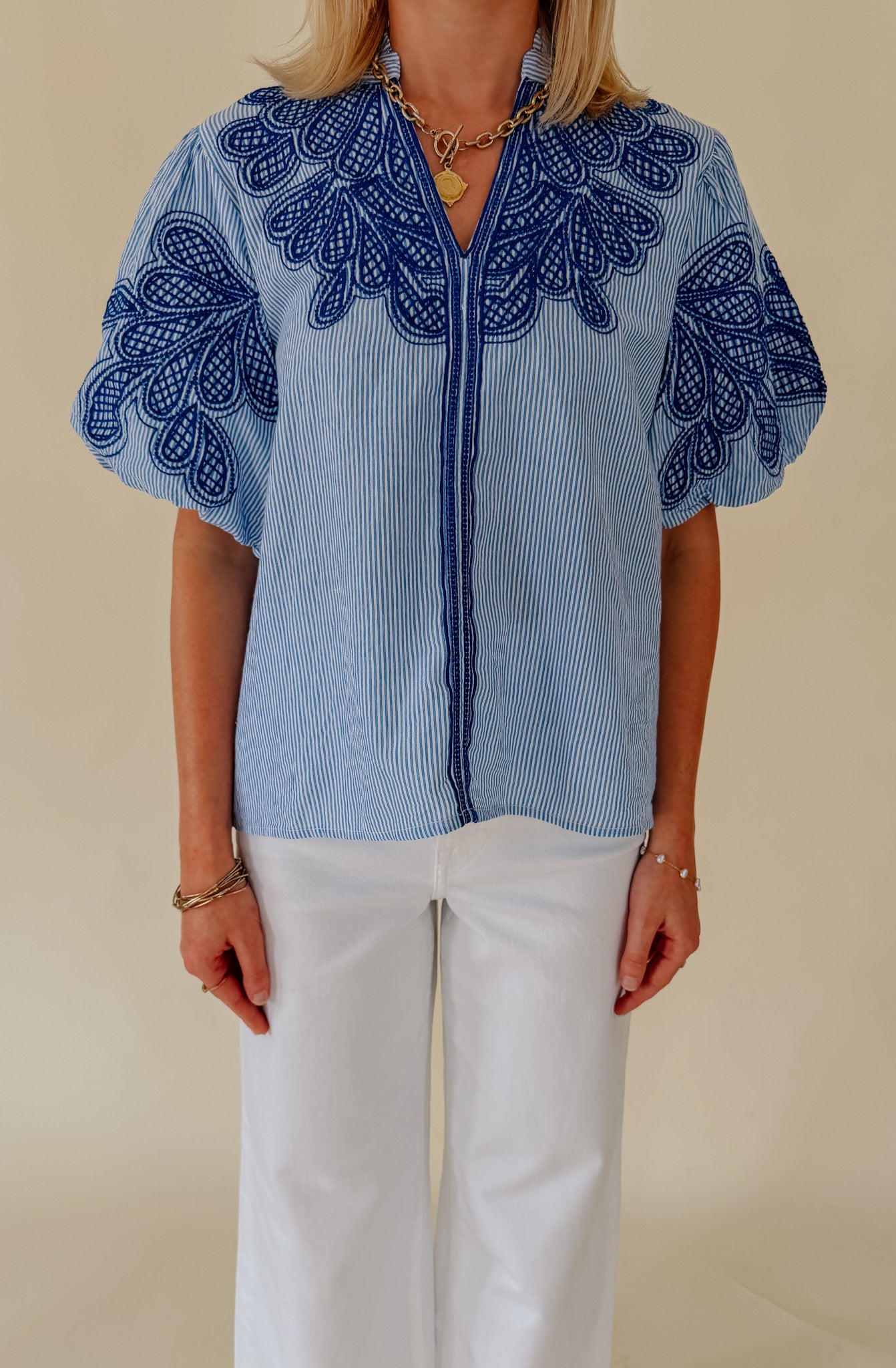 SUMMER BLISS EMBROIDERED BLOUSE
