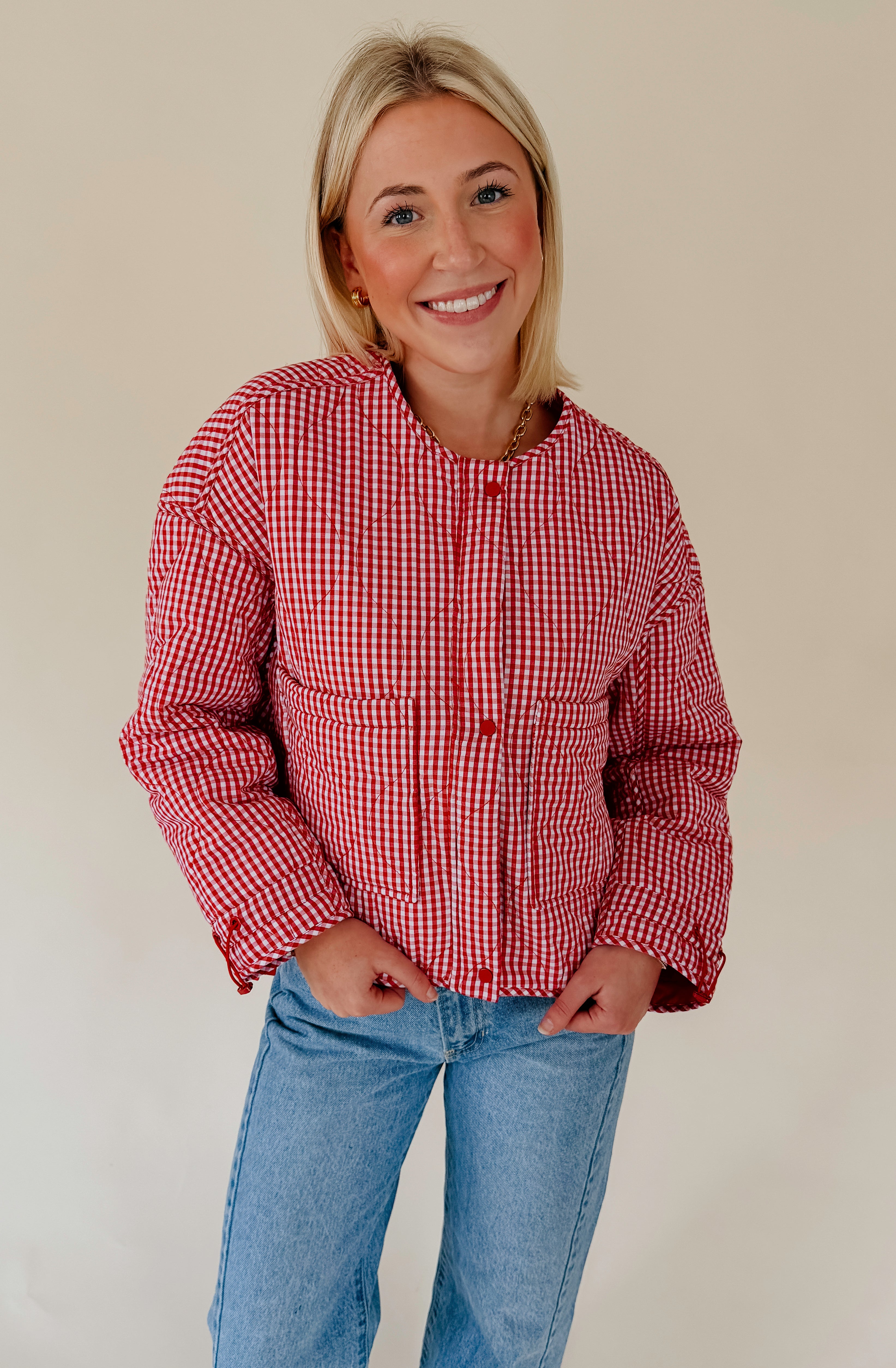 HEART EYES QUILTED PUFFER JACKET