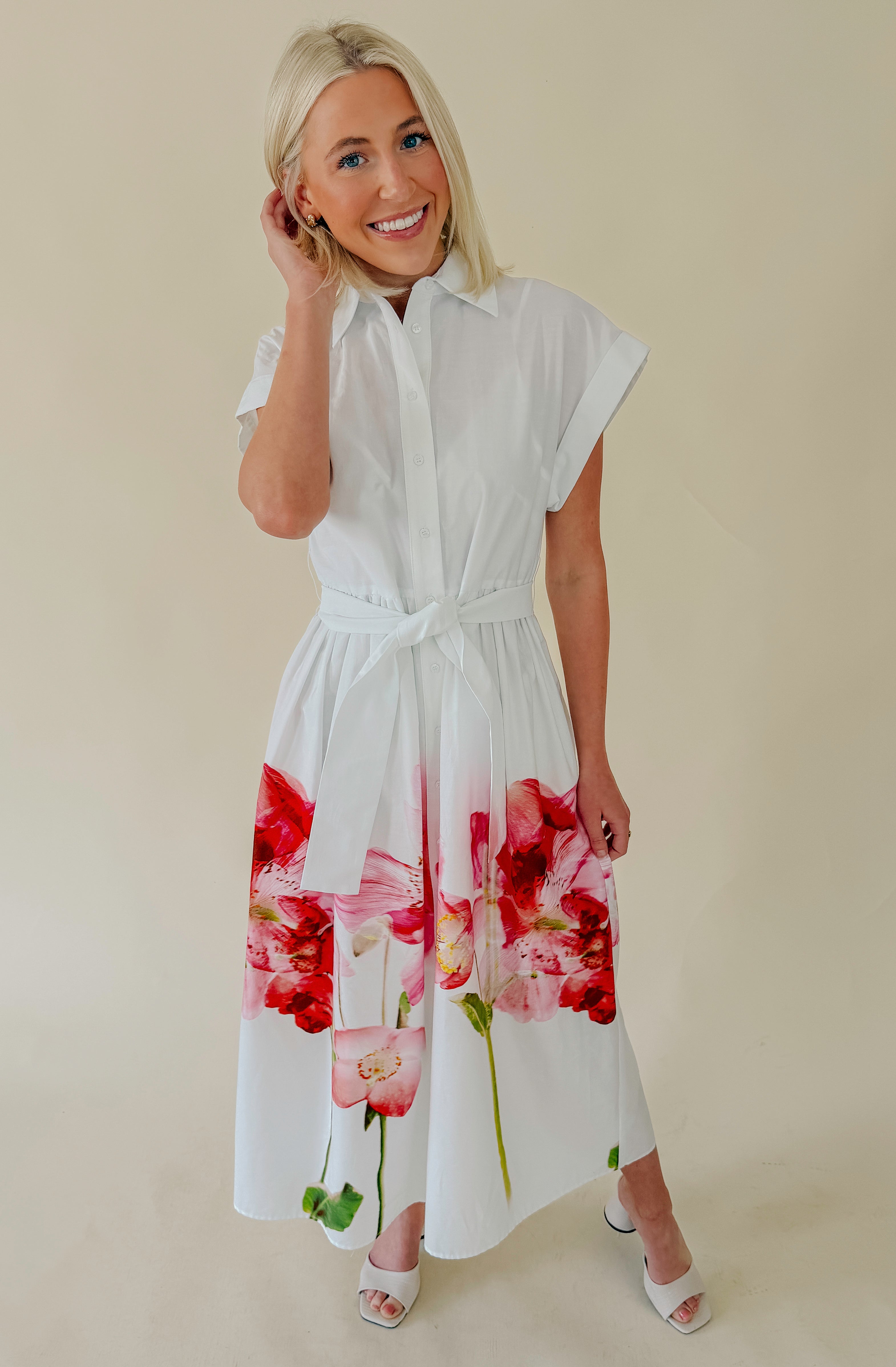 LAVENDER BROWN OCEAN MIDI DRESS