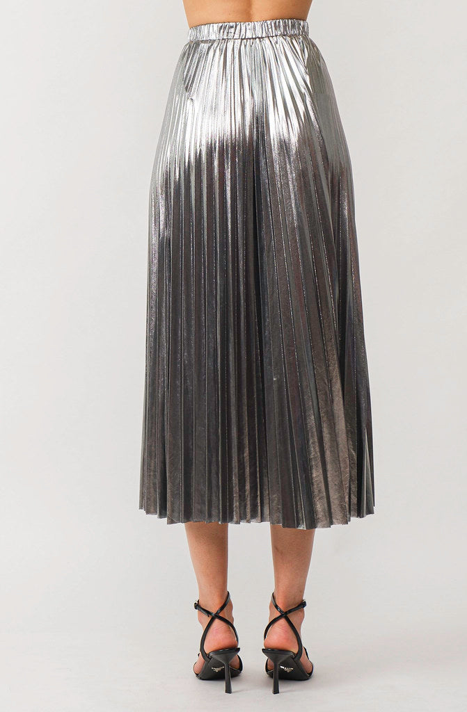 MIRRORBALL PLEATED MIDI SKIRT