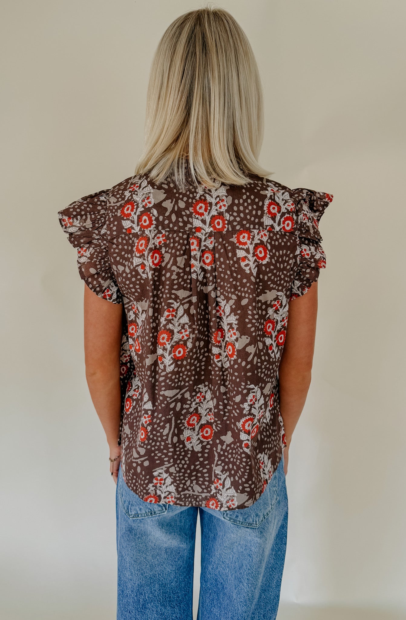 PLANS FOR FALL PRINTED BLOUSE