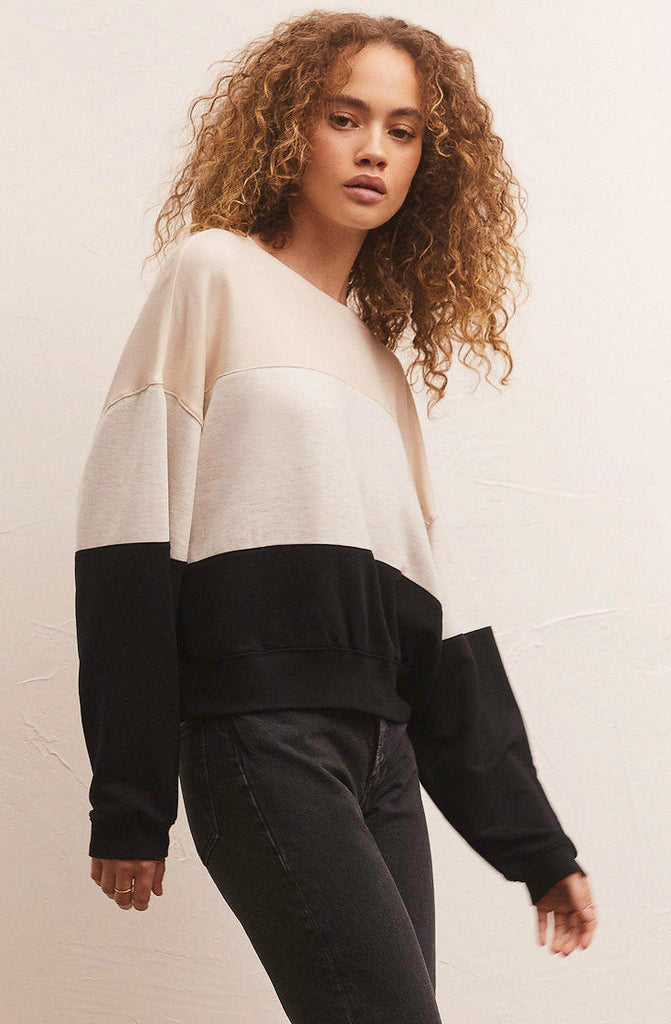 Z SUPPLY COLOR BLOCK MODAL SWEATSHIRT