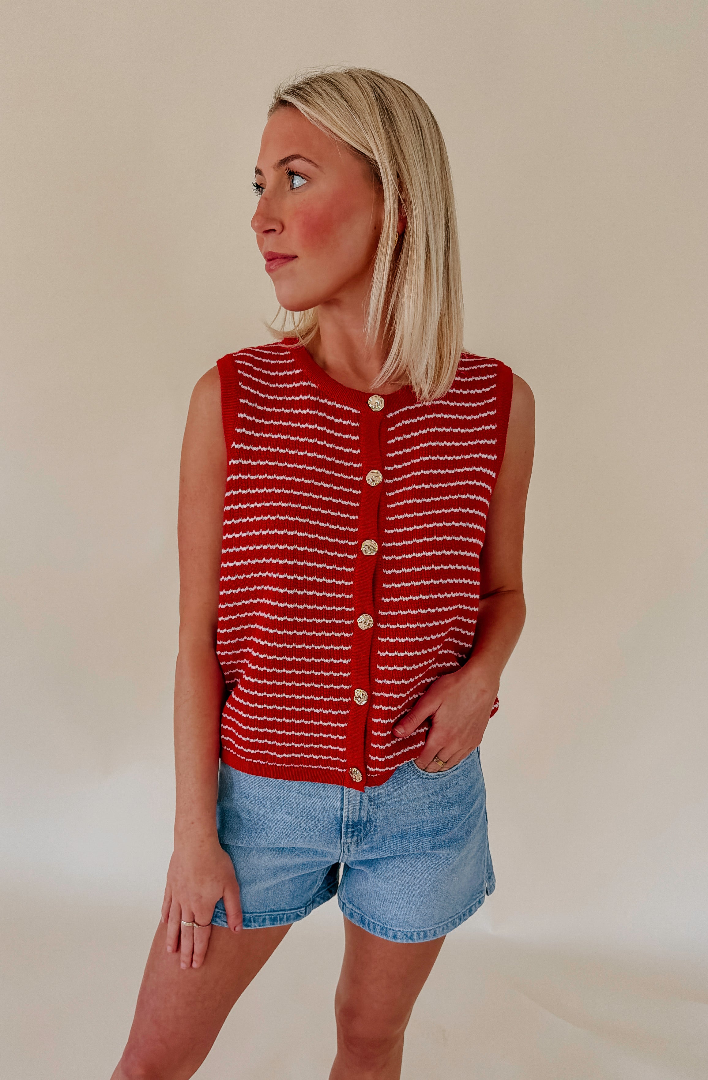 THE BRIDGET STRIPED SWEATER TANK