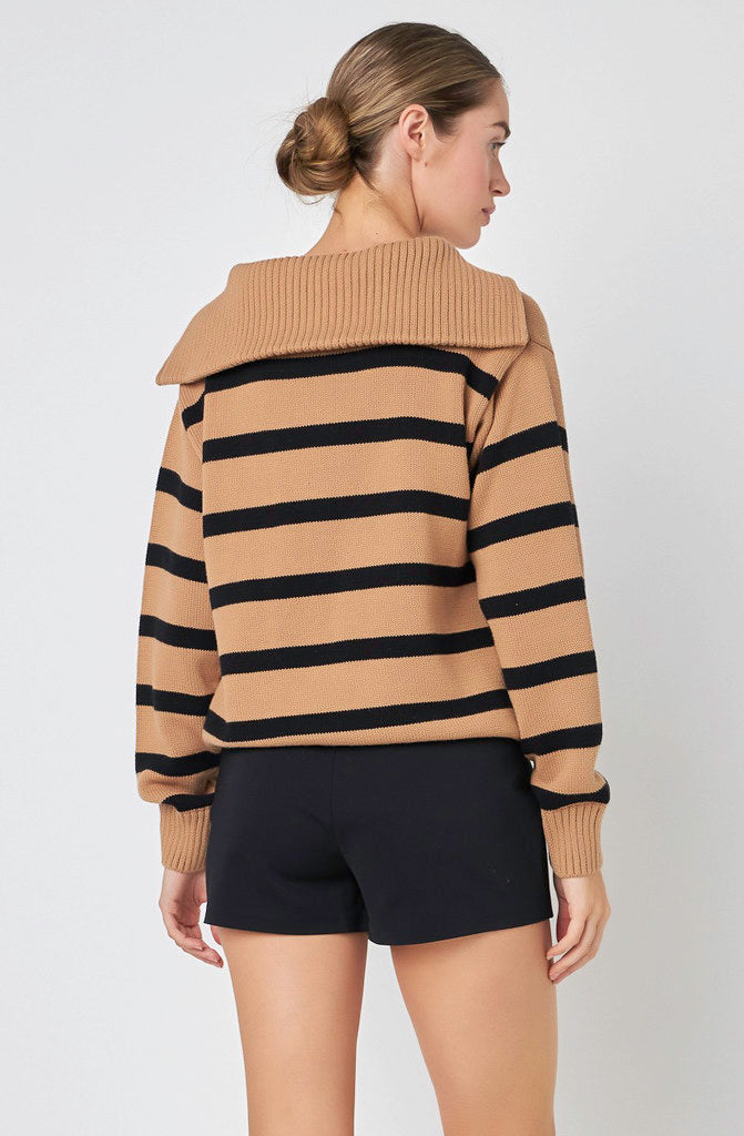 CUTIE IN STRIPES QUARTER ZIP