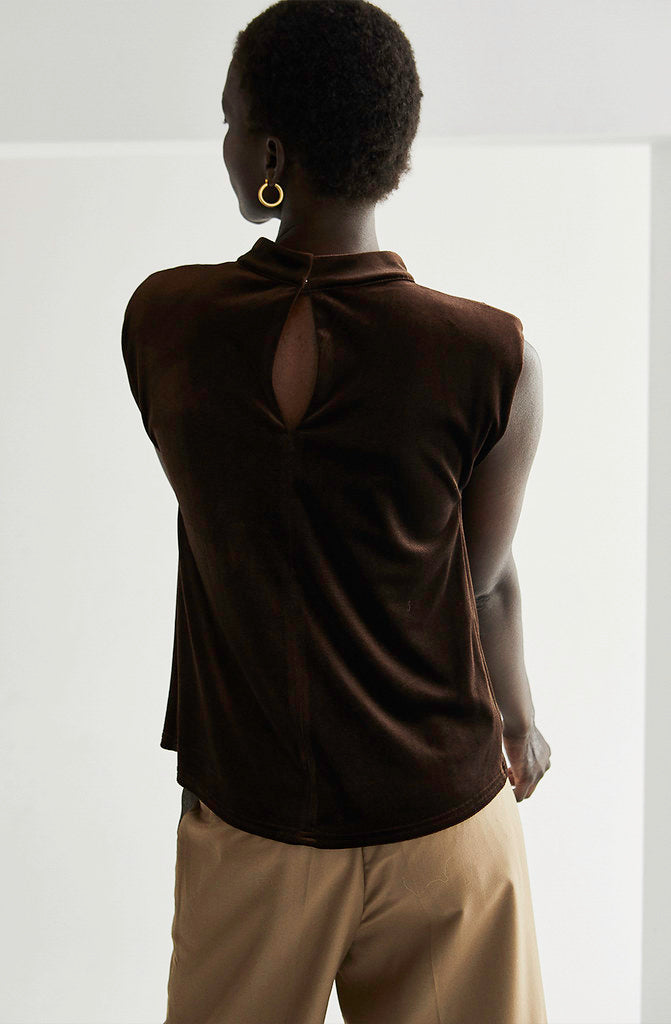 JOLENE MOCK NECK VELVET TOP