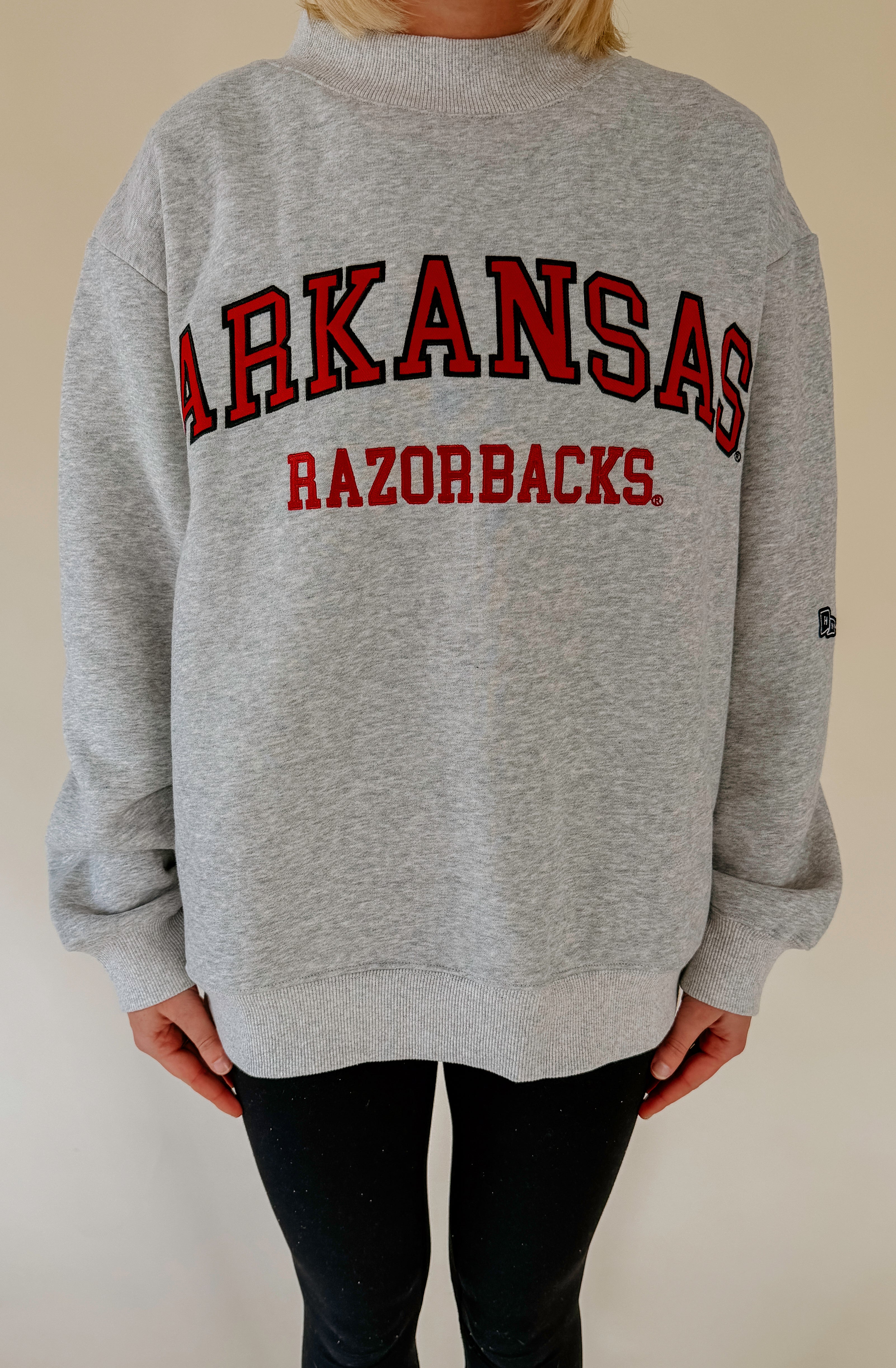 ARKANSAS RAZORBACKS MOCK NECK SWEATSHIRT