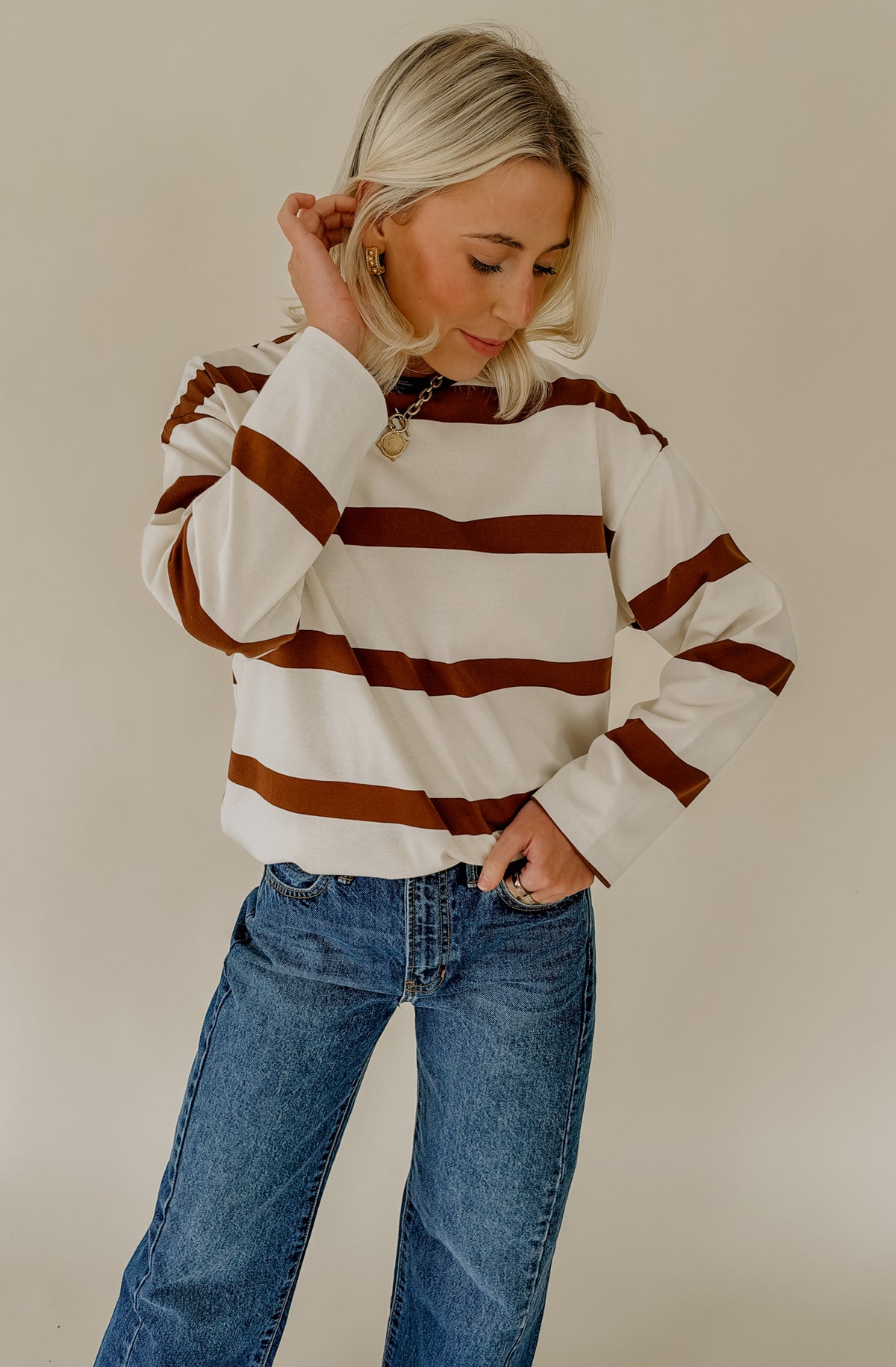 STRIPED TO PERFECTION OVERSIZED RELAXED TEE