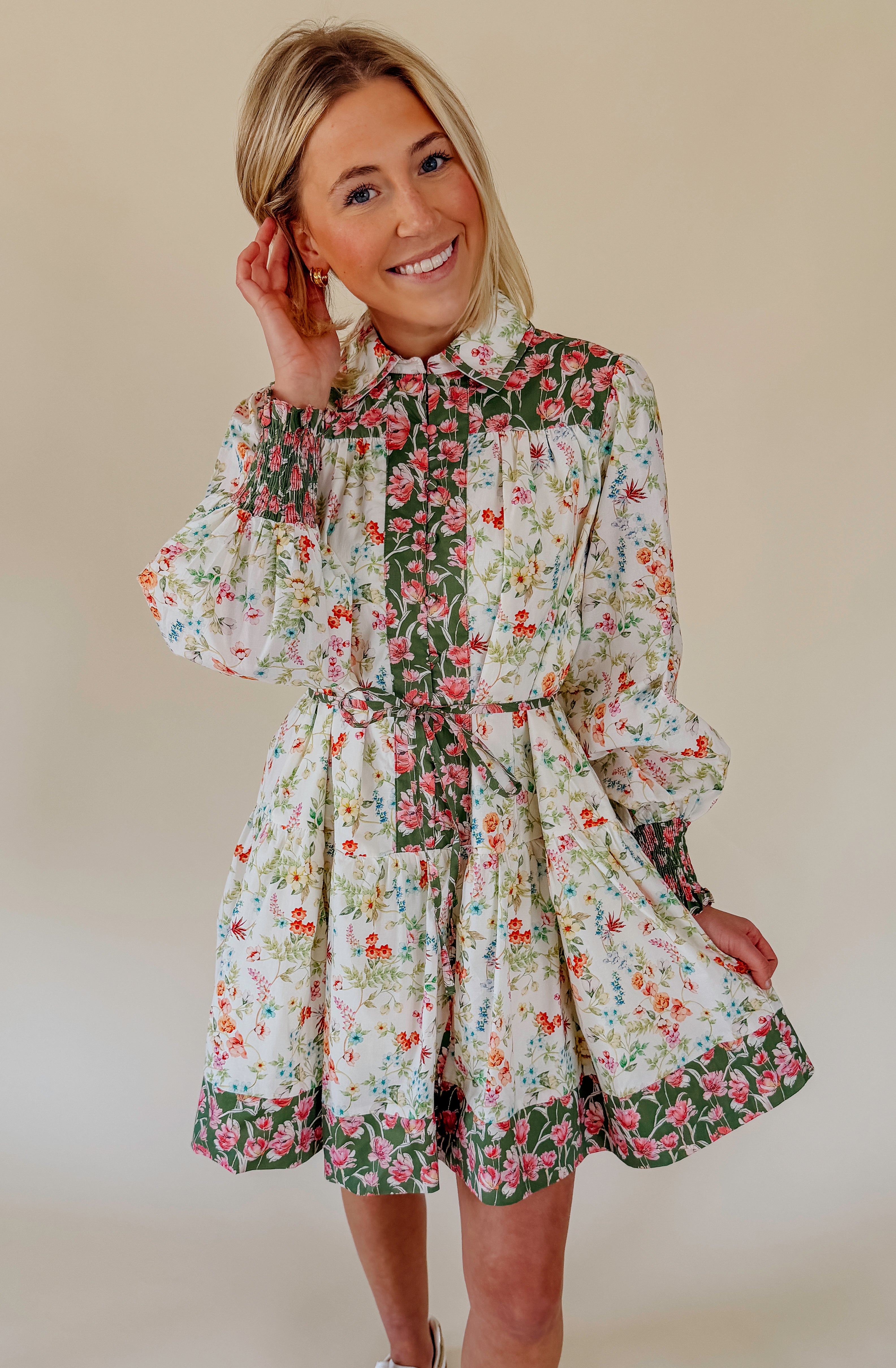 PETAL IT FORWARD FLORAL MINI DRESS