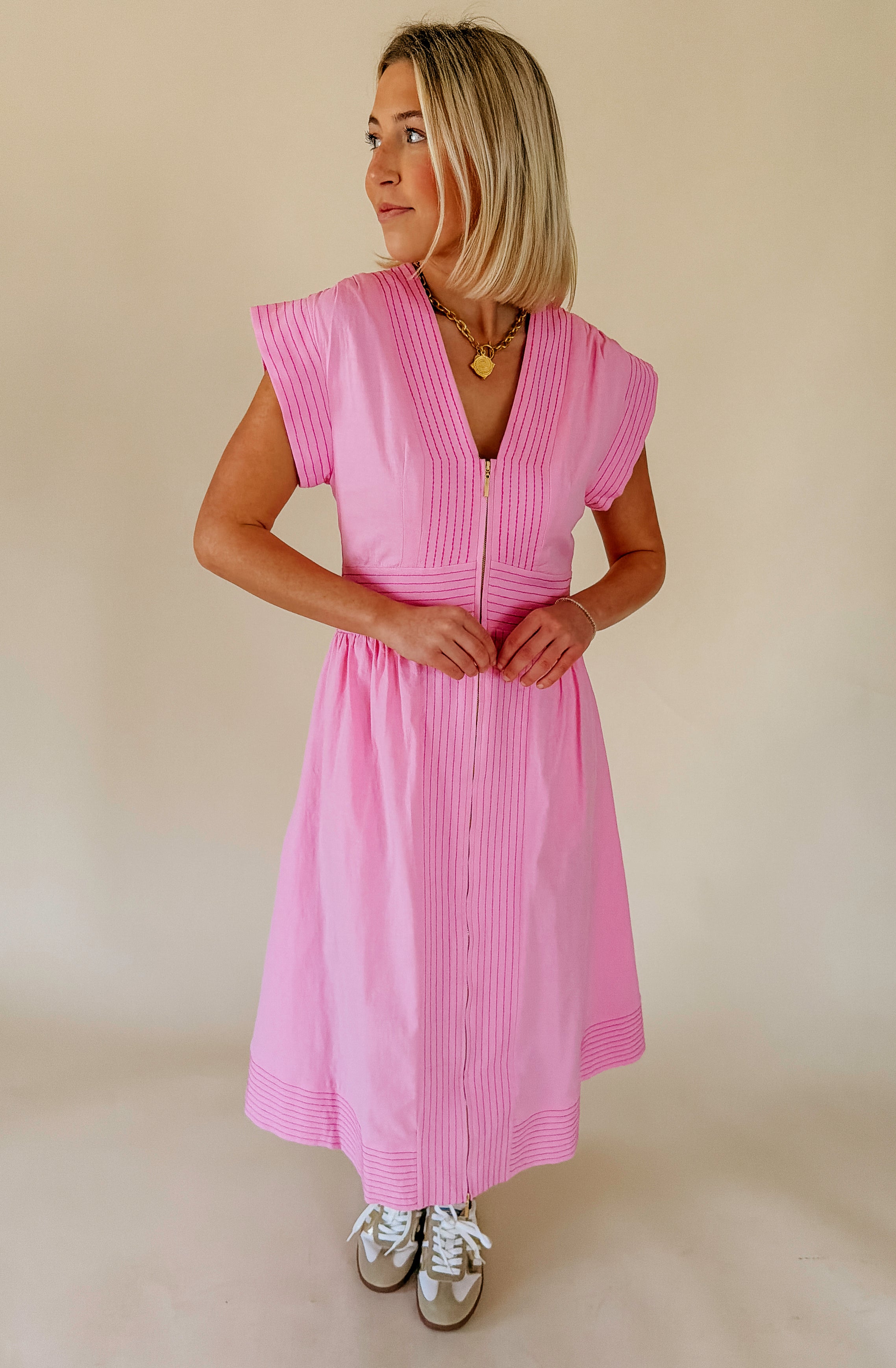 THE MEG STITCHED MIDI DRESS