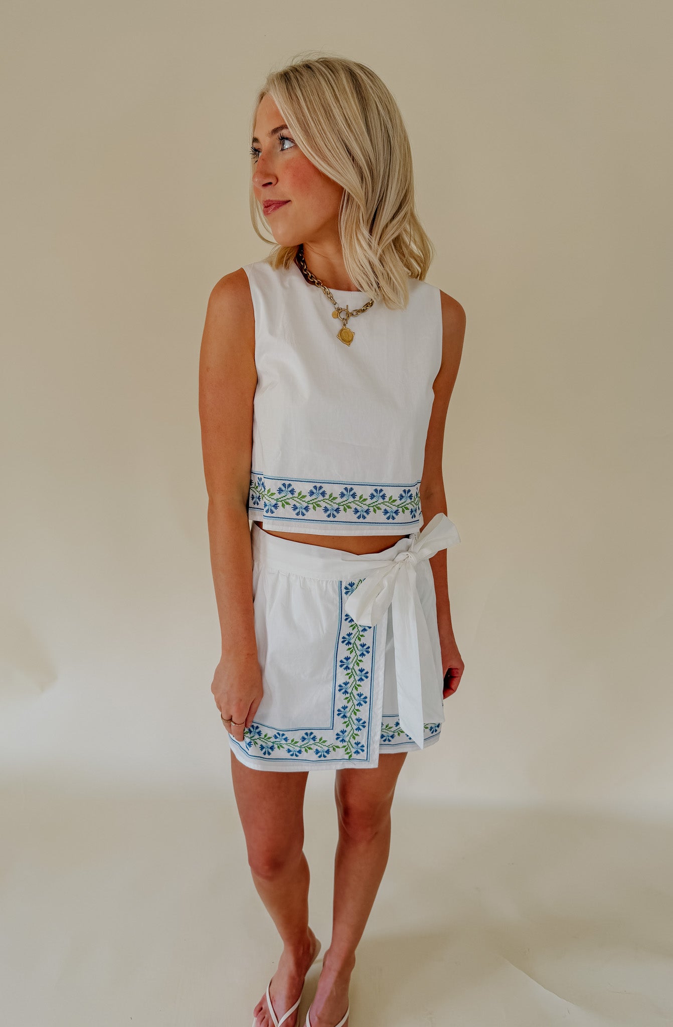 THE CAMILLE EMBROIDERED TANK