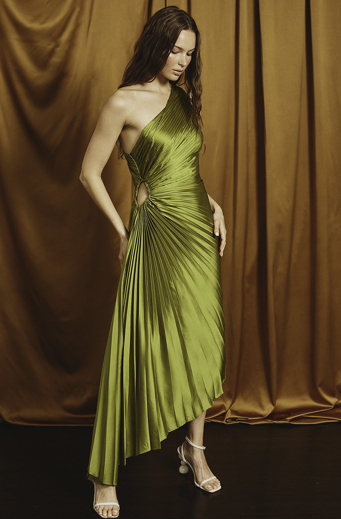 Pleated cheap asymmetrical dress