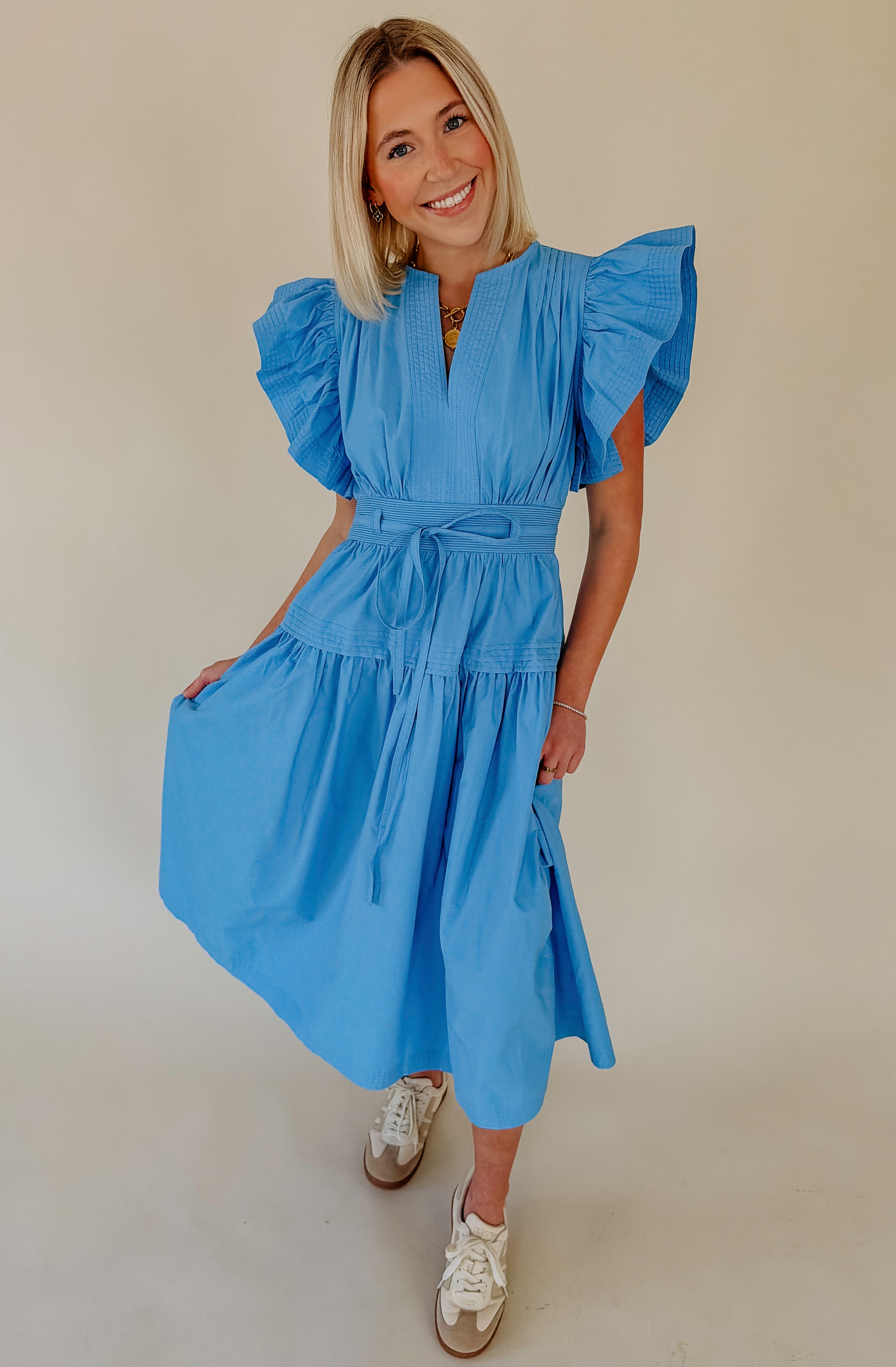 LOOK AFTER YOU POPLIN MIDI DRESS