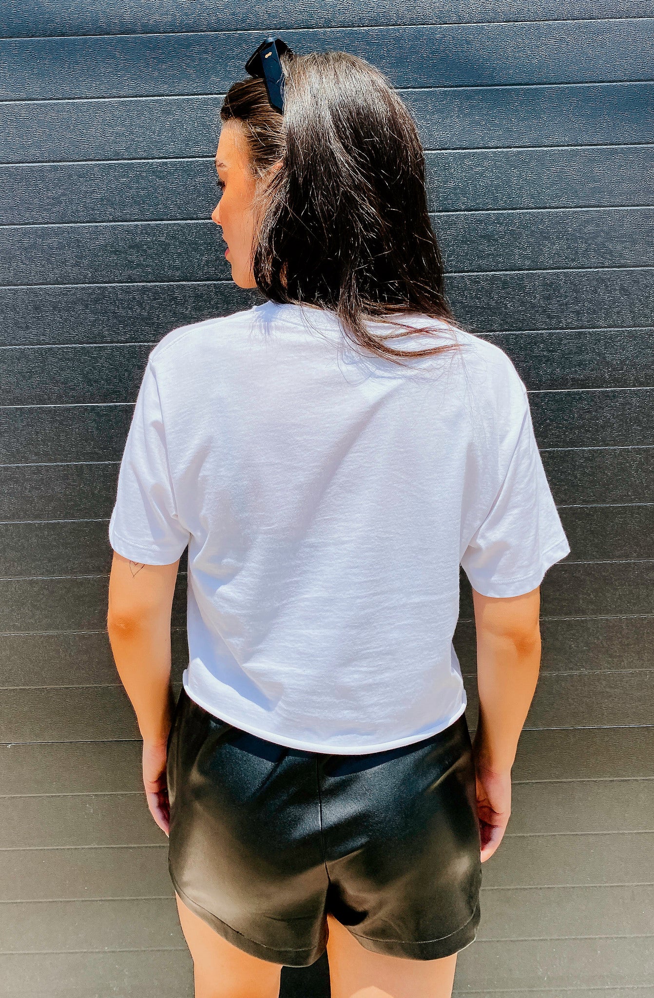 HOGS CHECK CROPPED TEE