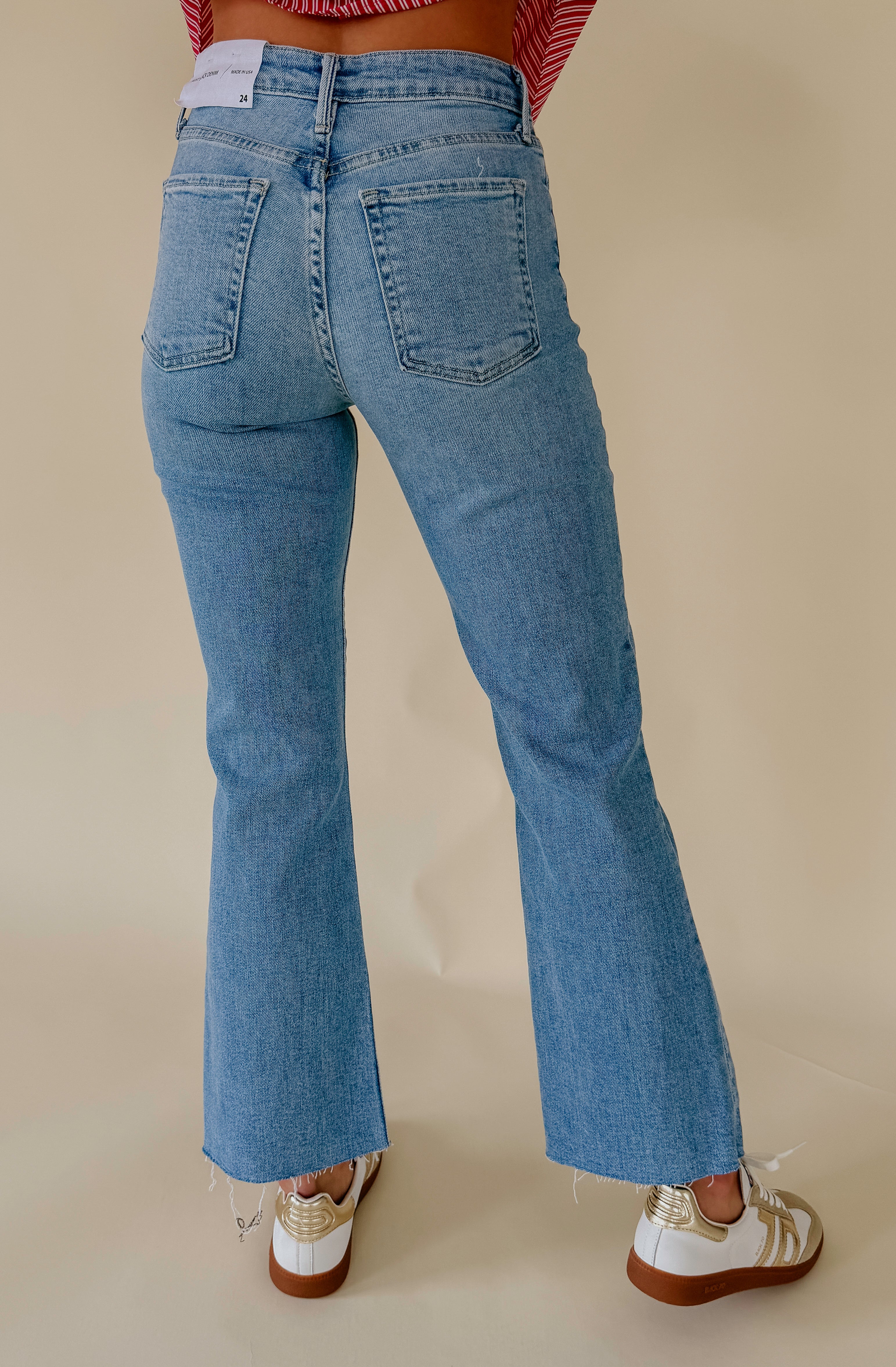 JUST BLACK CROPPED FLARE TALL DENIM