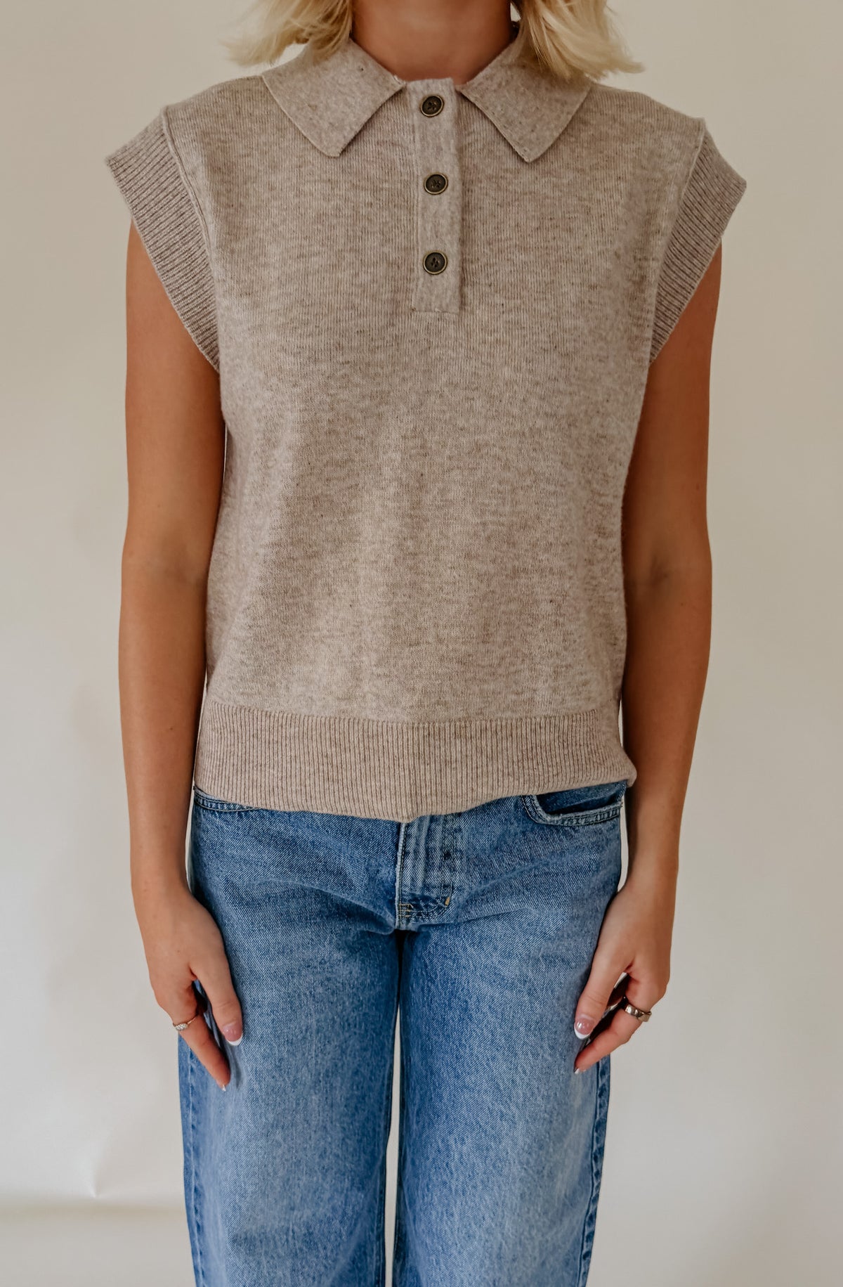 THE EBONY COLLARED KNIT TANK