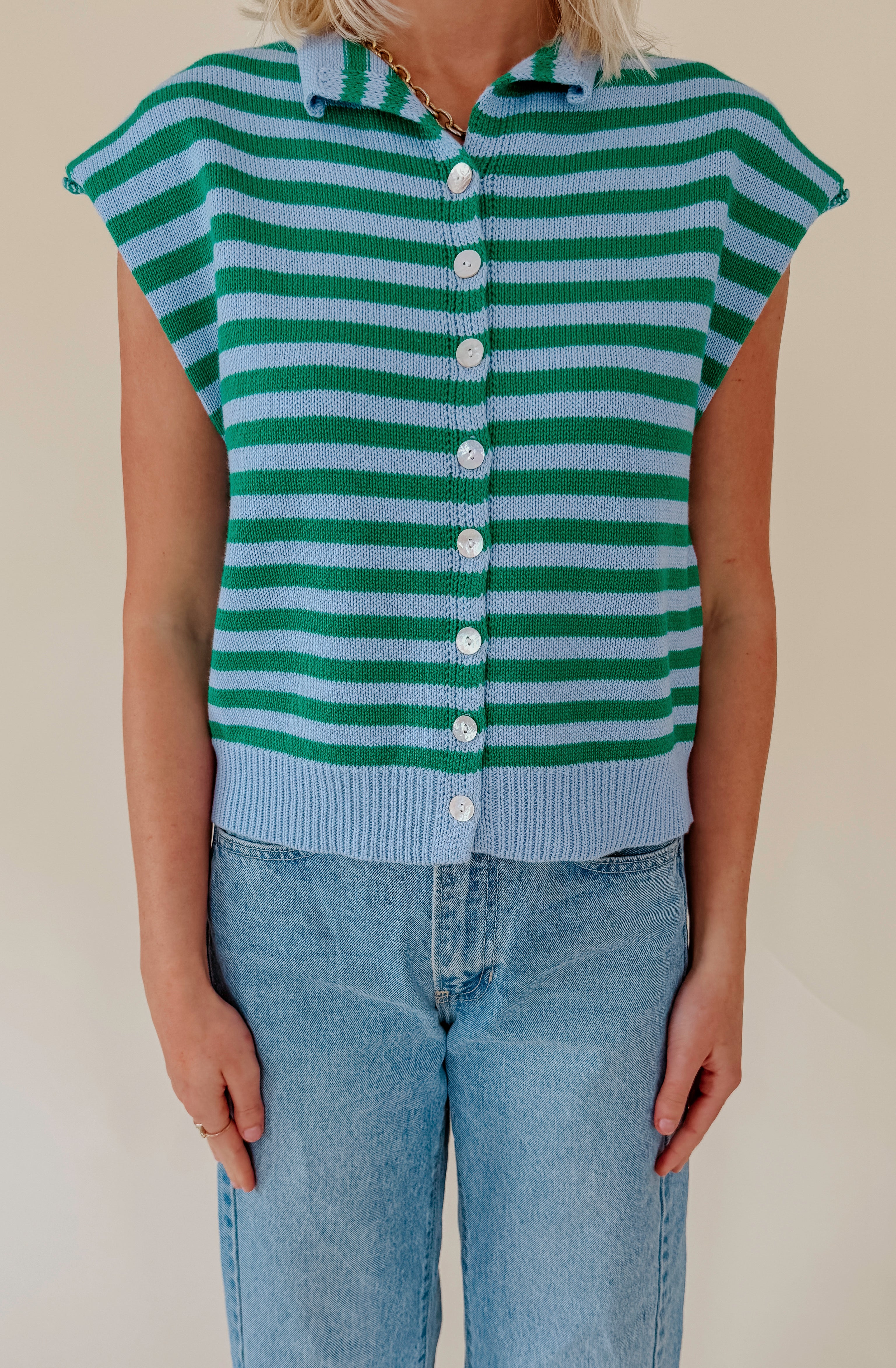 PERFECT COMBO BUTTONED SWEATER TANK