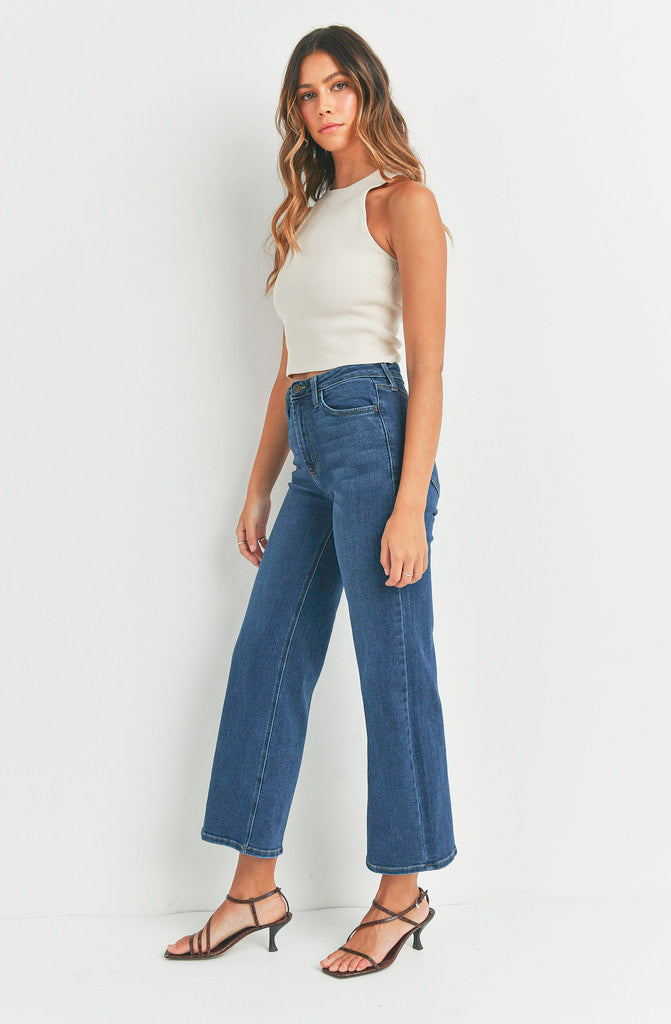 JUST BLACK HIGH RISE WIDE LEG DENIM