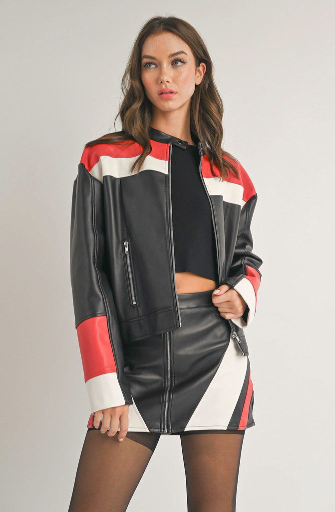 CALL IT WHAT YOU WANT FAUX LEATHER JACKET