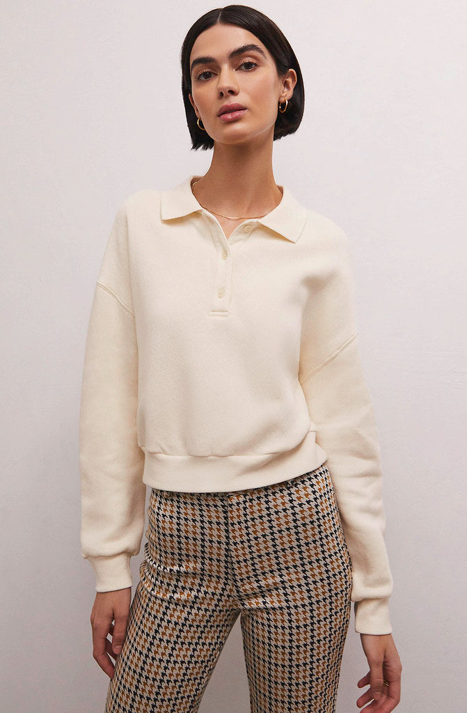 Z SUPPLY WESTERLY POLO SWEATSHIRT