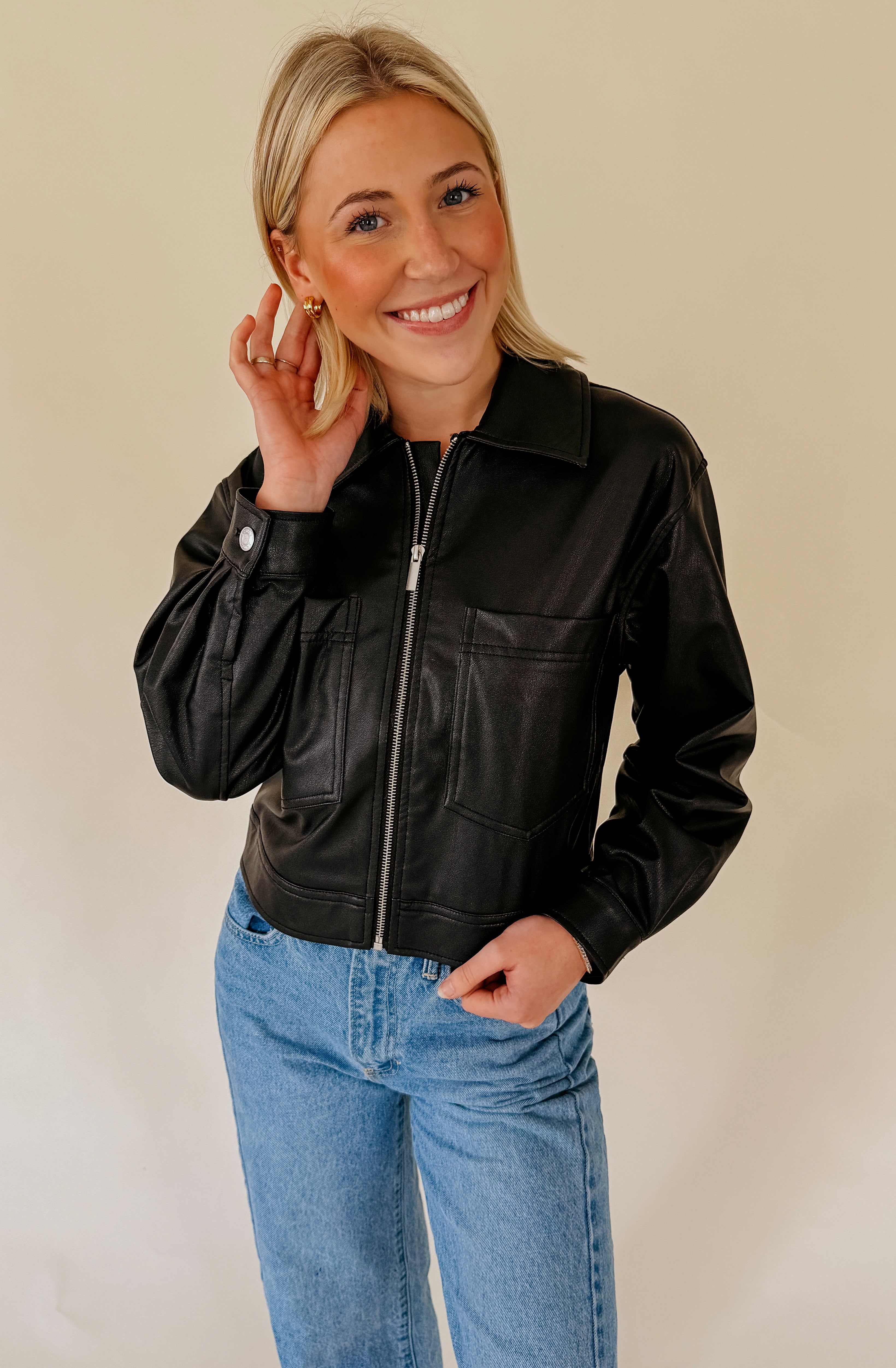 Z SUPPLY HERITAGE FAUX LEATHER JACKET