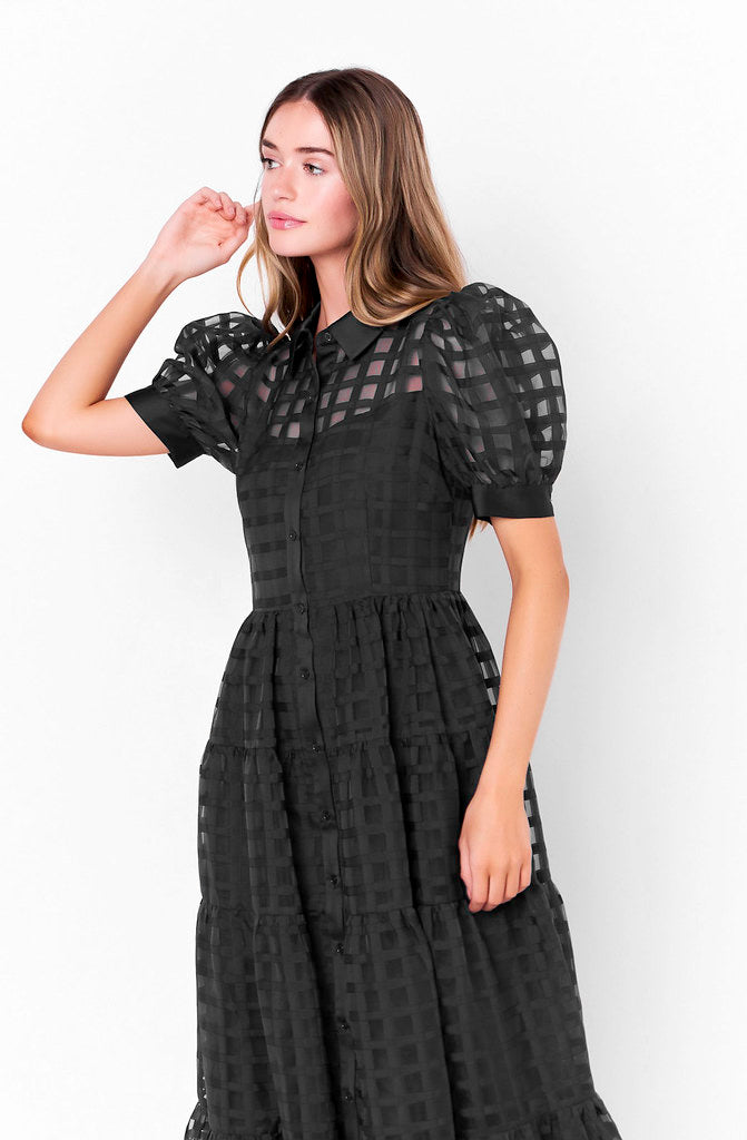 COCKTAIL HOUR ORGANZA MIDI DRESS