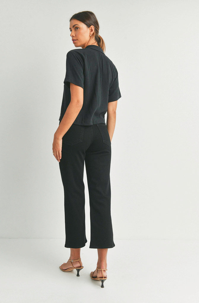 JUST BLACK HIGH RISE WIDE LEG DENIM
