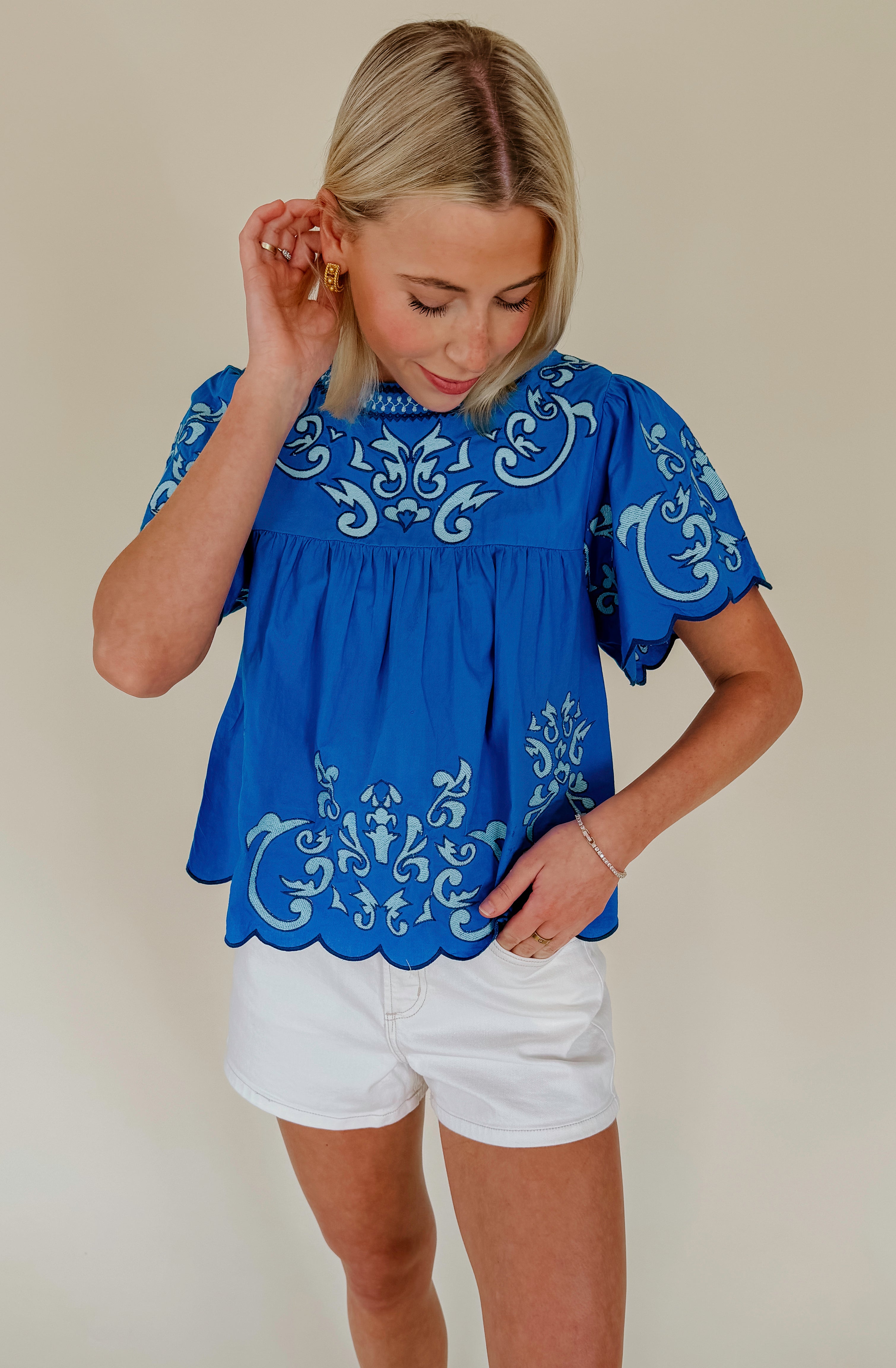 FOR FUN EMBROIDERED BLOUSE