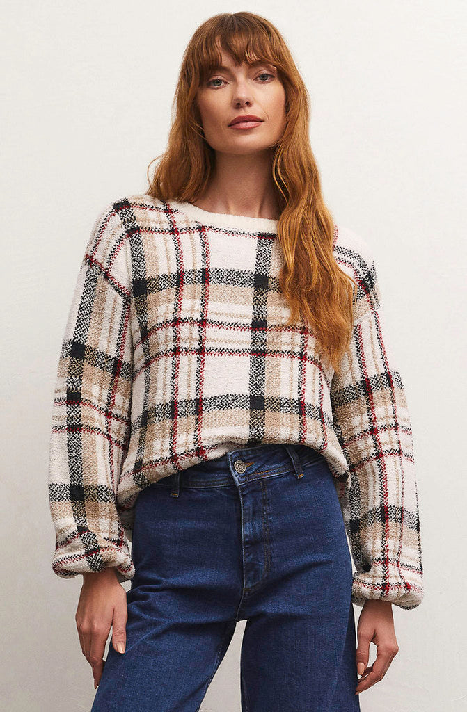 Z SUPPLY SOLANGE PLAID SWEATER