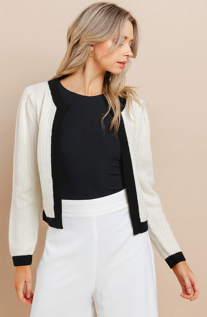 TIME BLOCK OPEN CARDIGAN