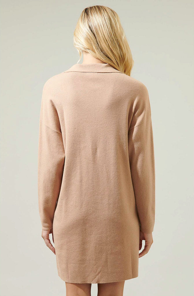 EMERLA COLLARED SWEATER DRESS