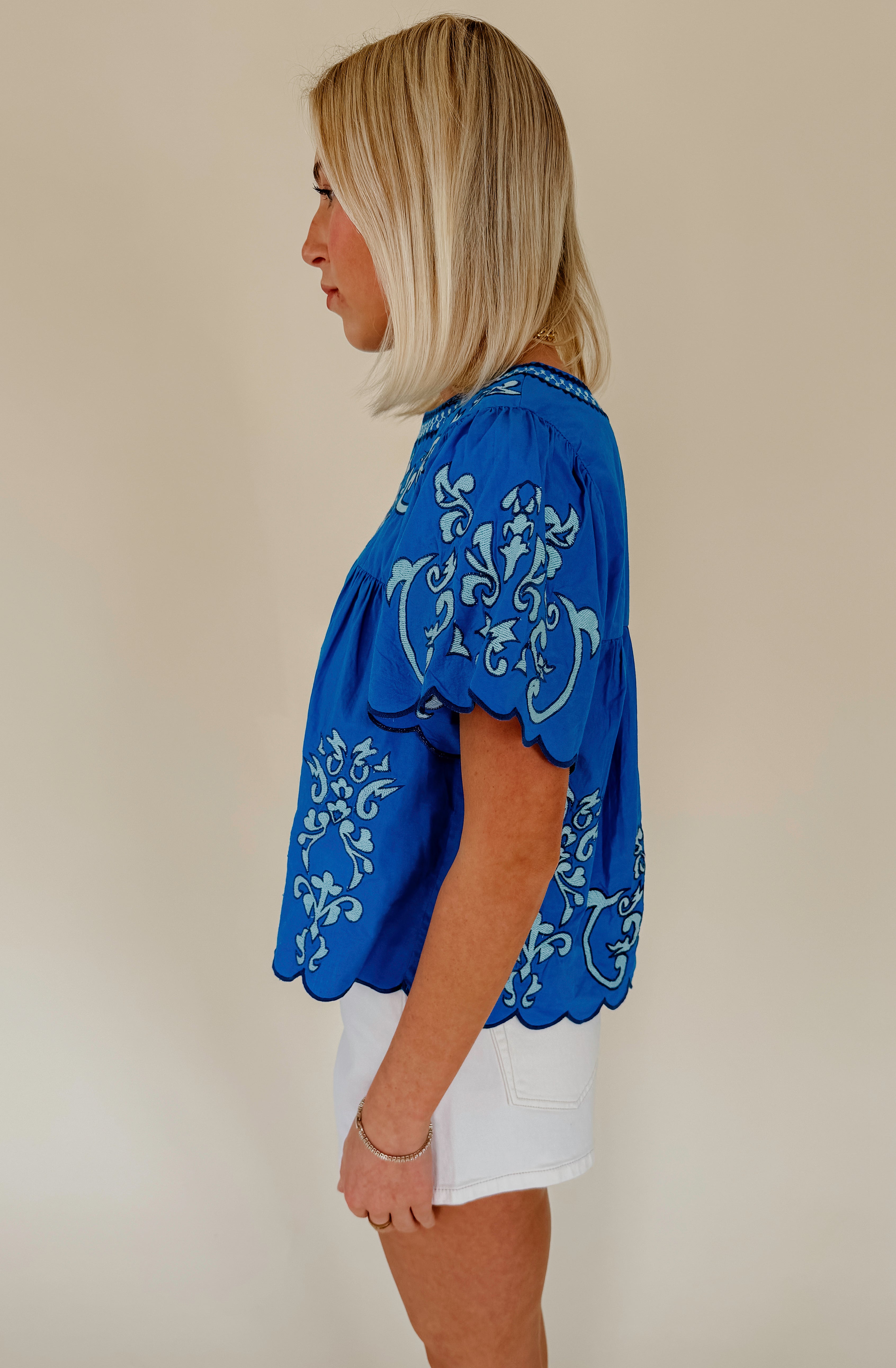 FOR FUN EMBROIDERED BLOUSE