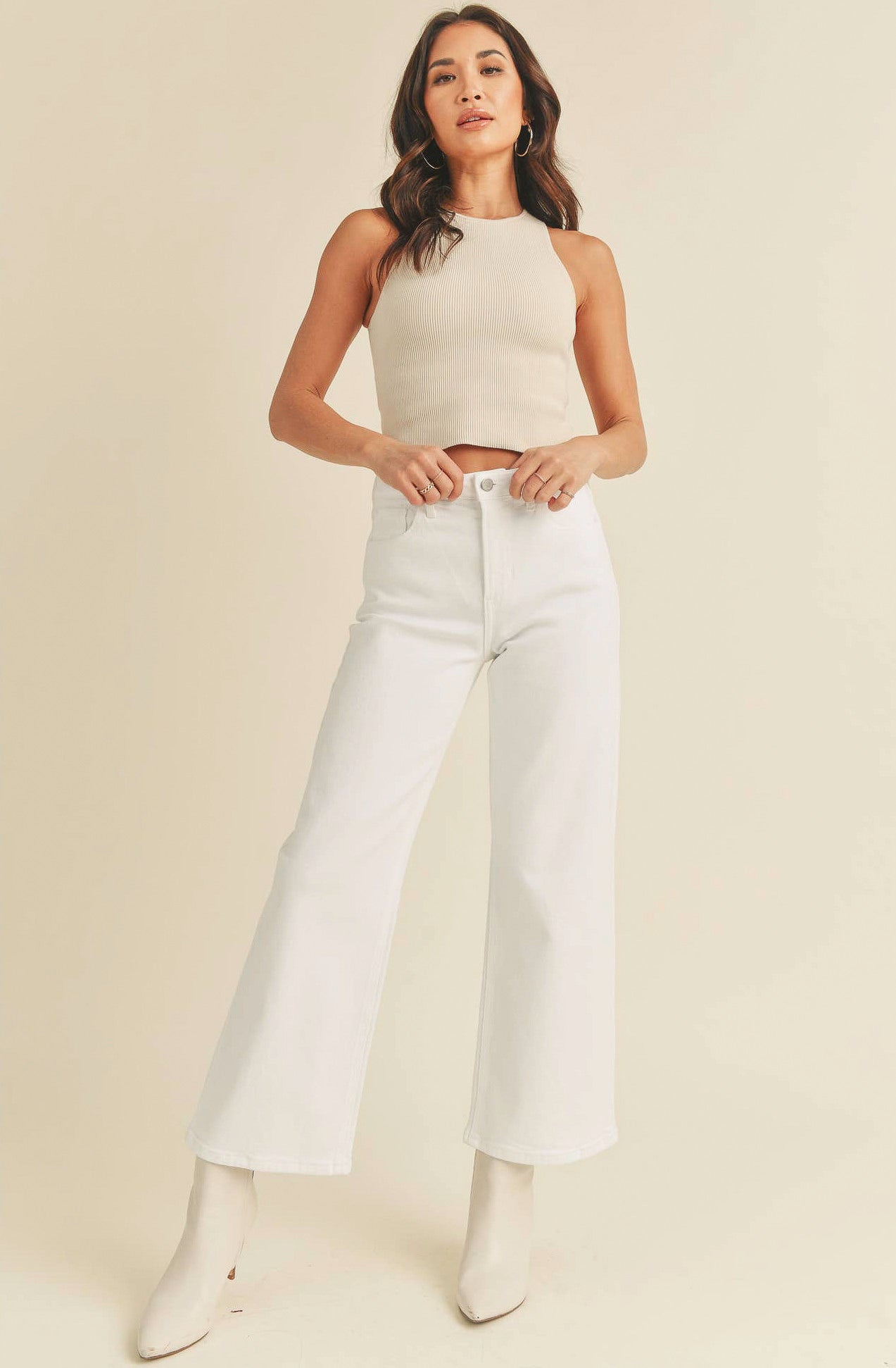 JUST BLACK HIGH RISE WIDE LEG DENIM