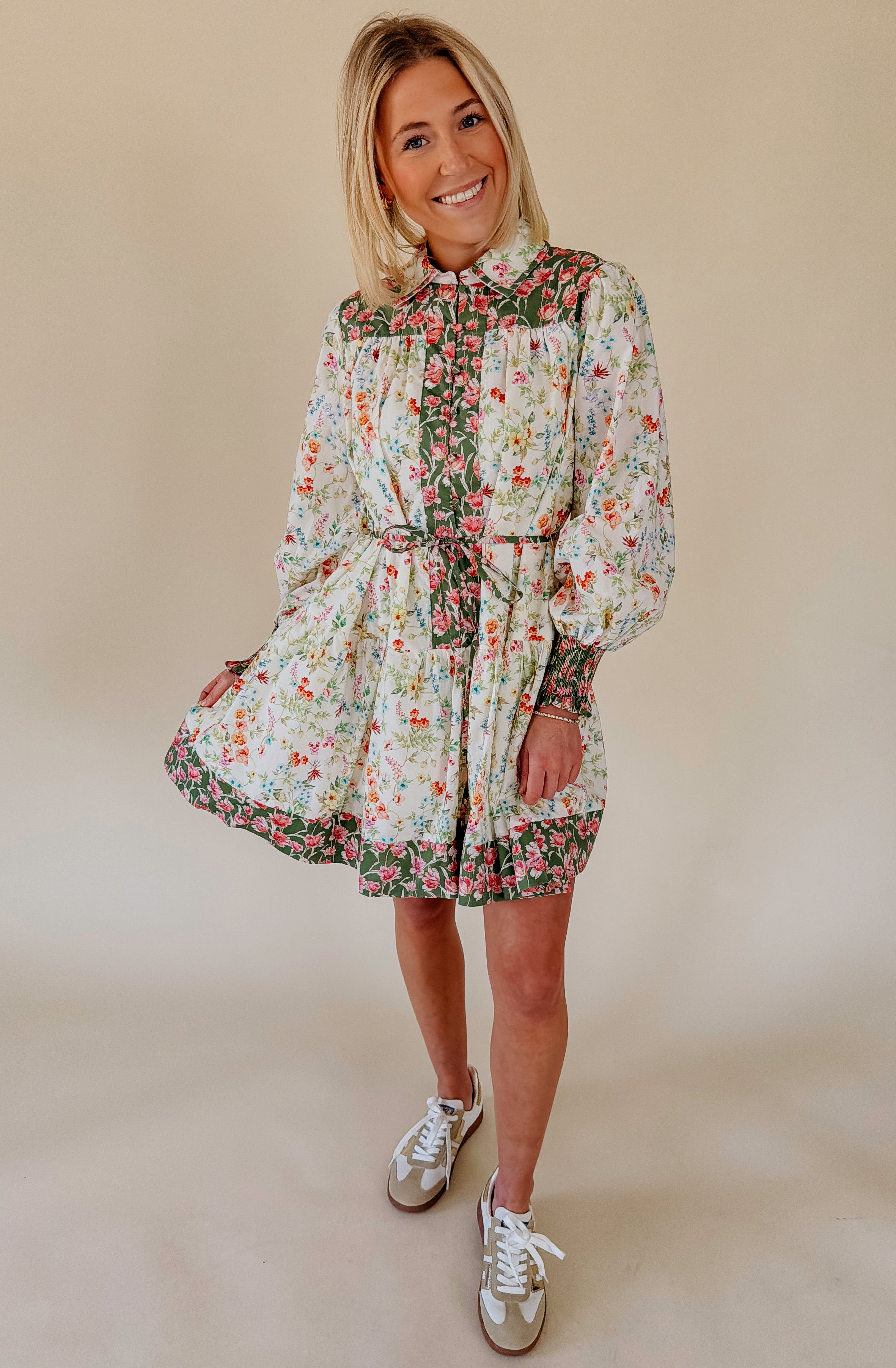 PETAL IT FORWARD FLORAL MINI DRESS