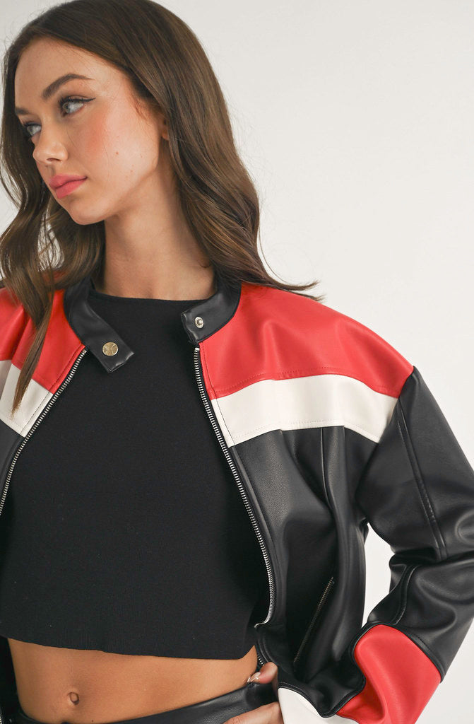 CALL IT WHAT YOU WANT FAUX LEATHER JACKET