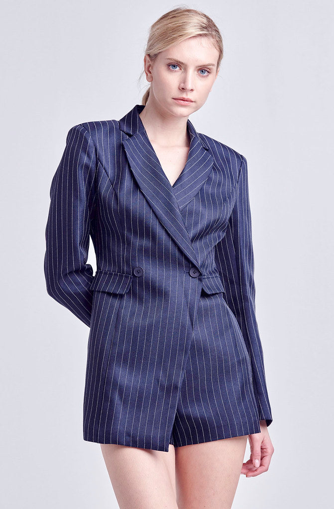 RIGHT DOWN THE LINE BLAZER ROMPER
