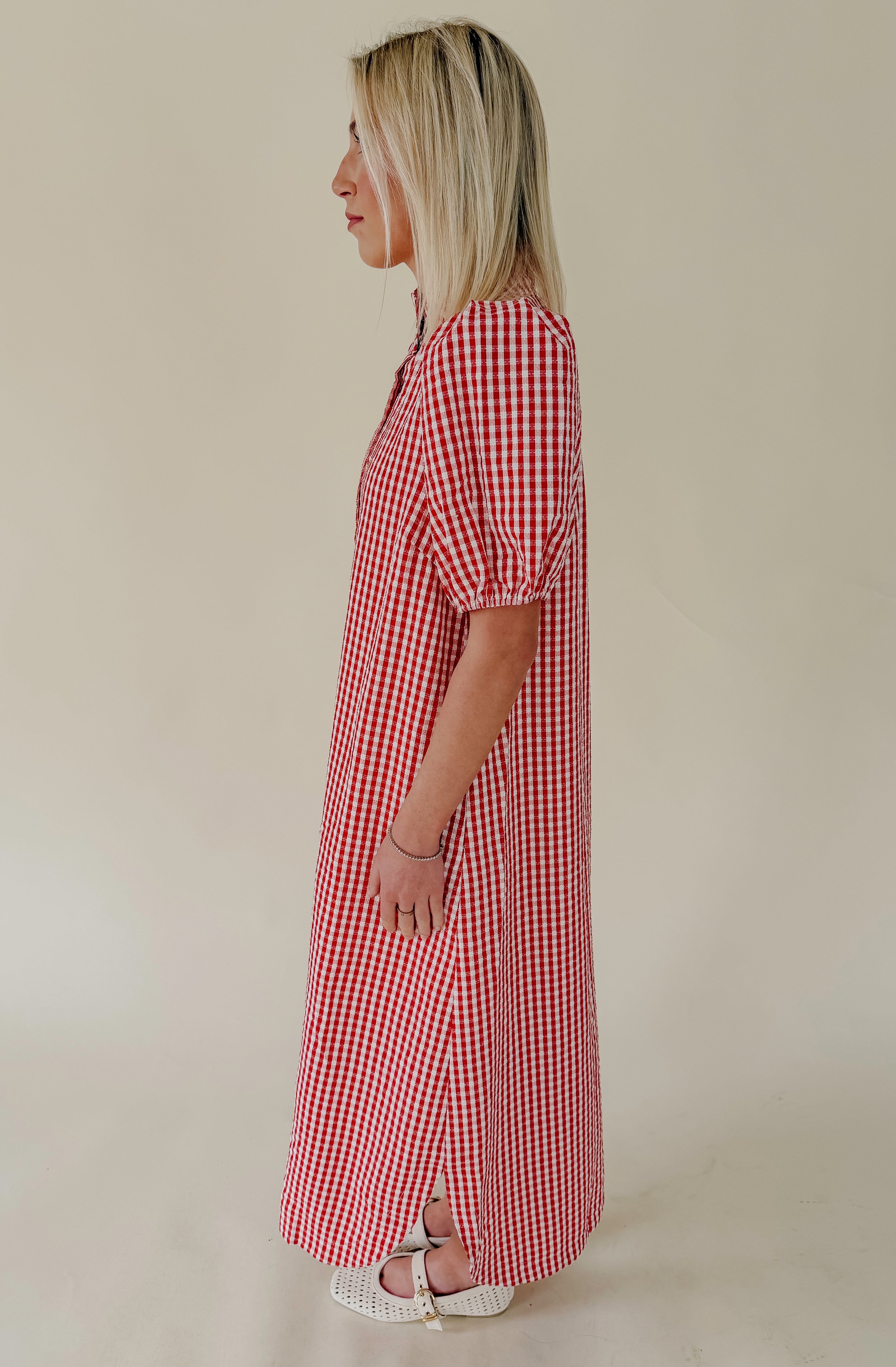 GAME TIME GINGHAM SHIFT DRESS