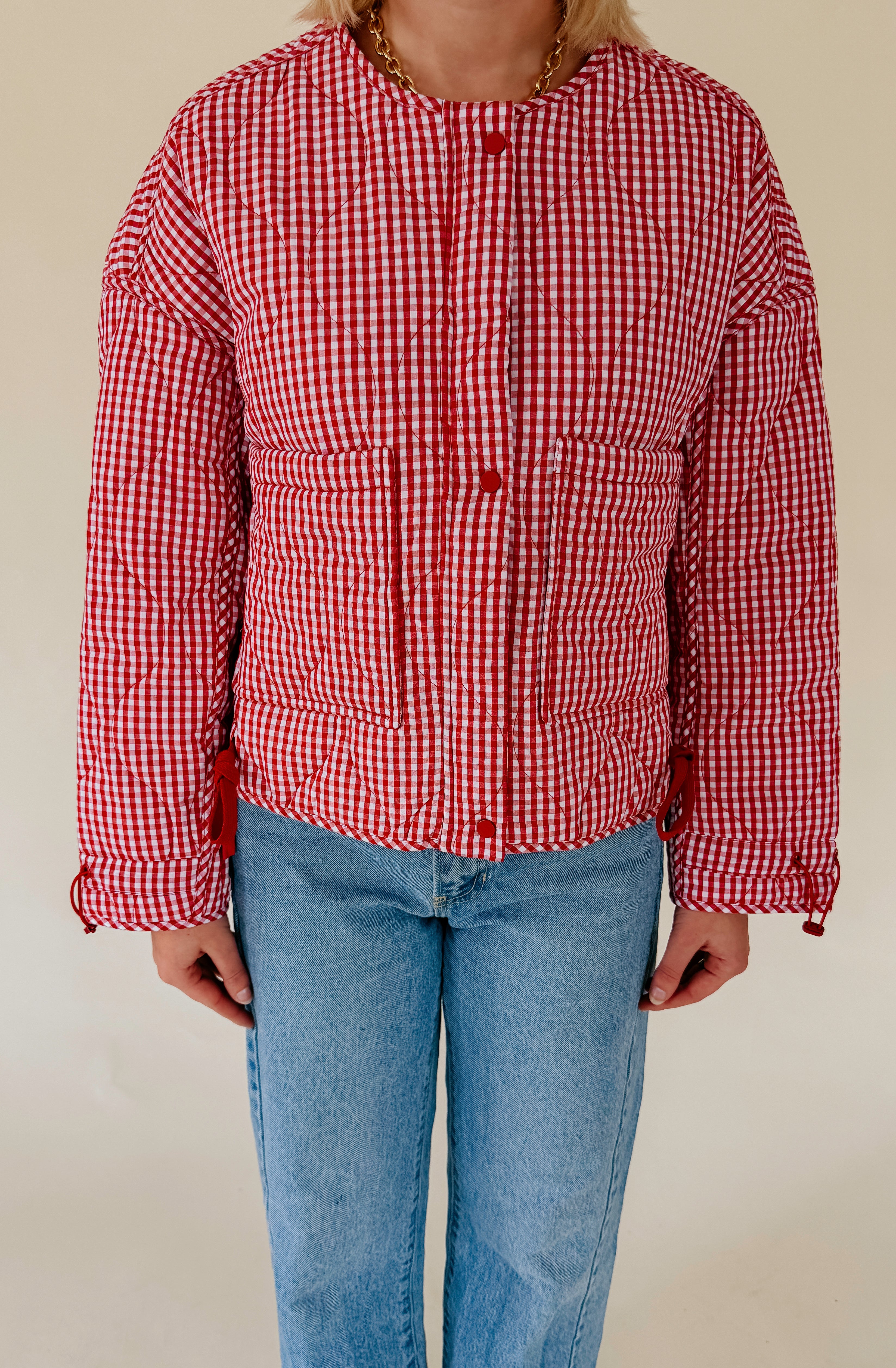 HEART EYES QUILTED PUFFER JACKET