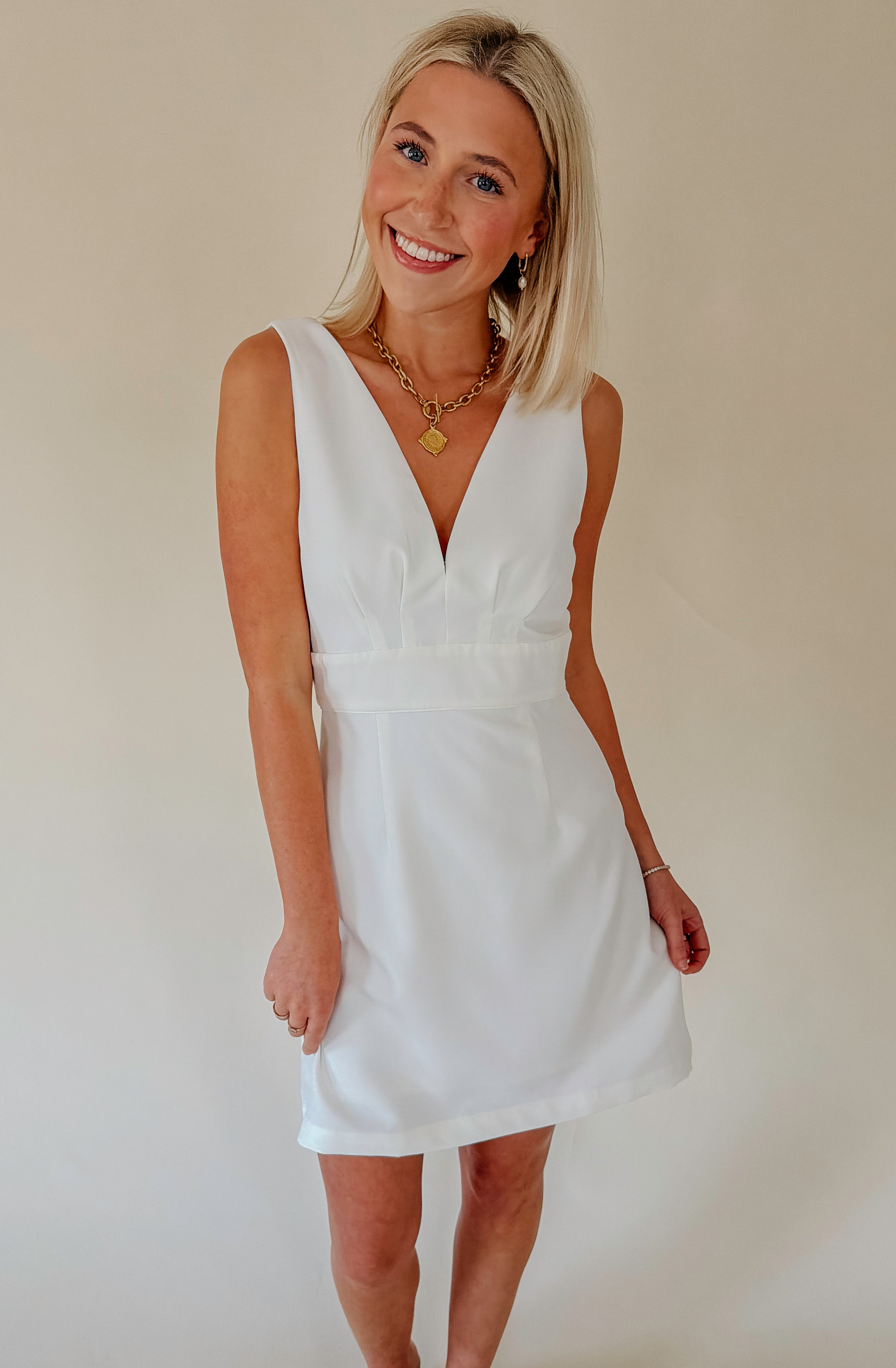 WEDDING BELLS OPEN BACK MINI DRESS