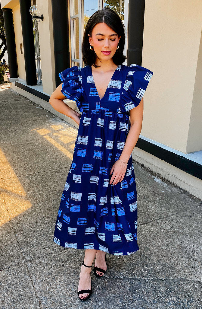 MEDIA MIX MIDI DRESS