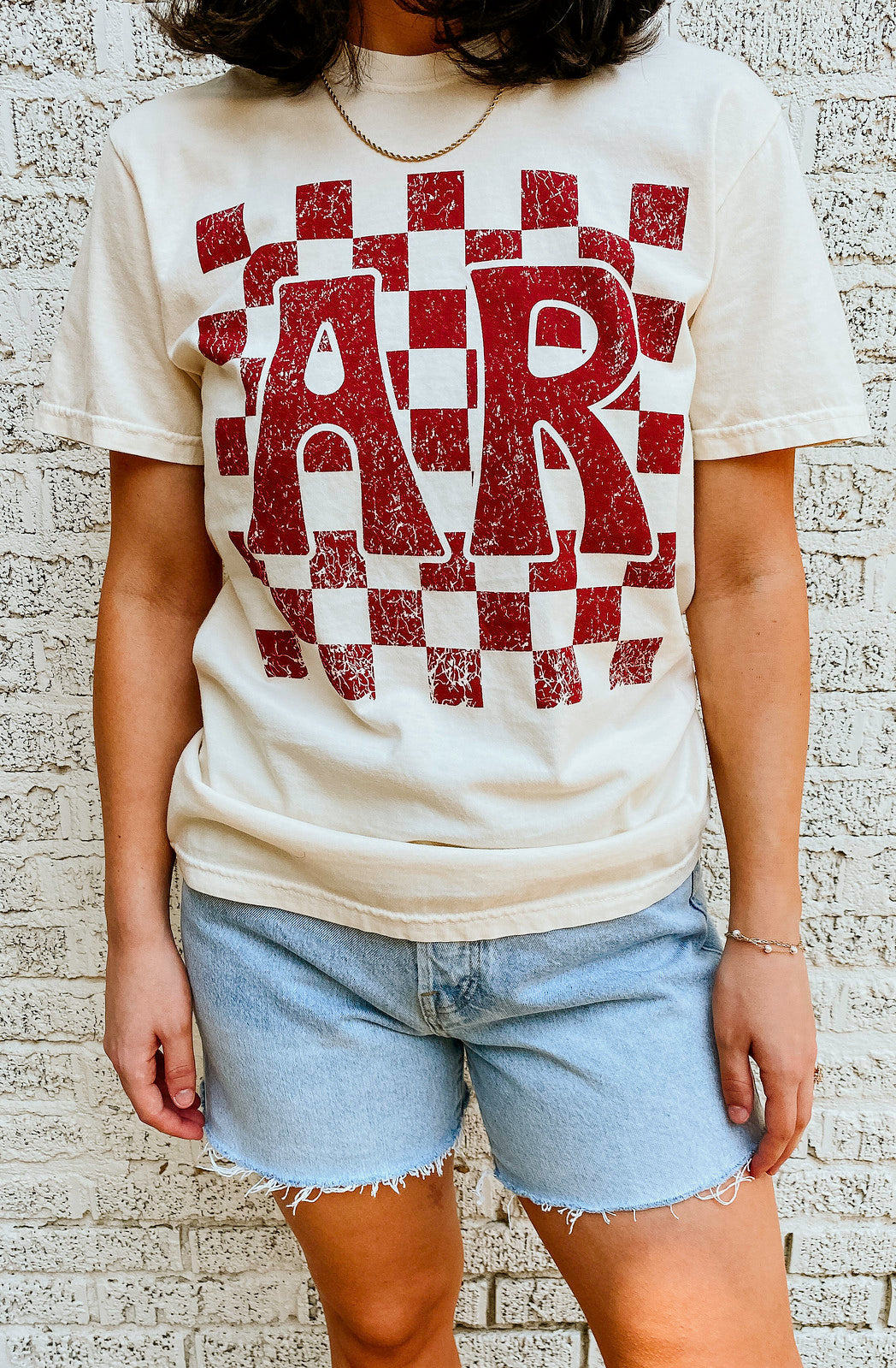 CHECKERED ARKANSAS TEE