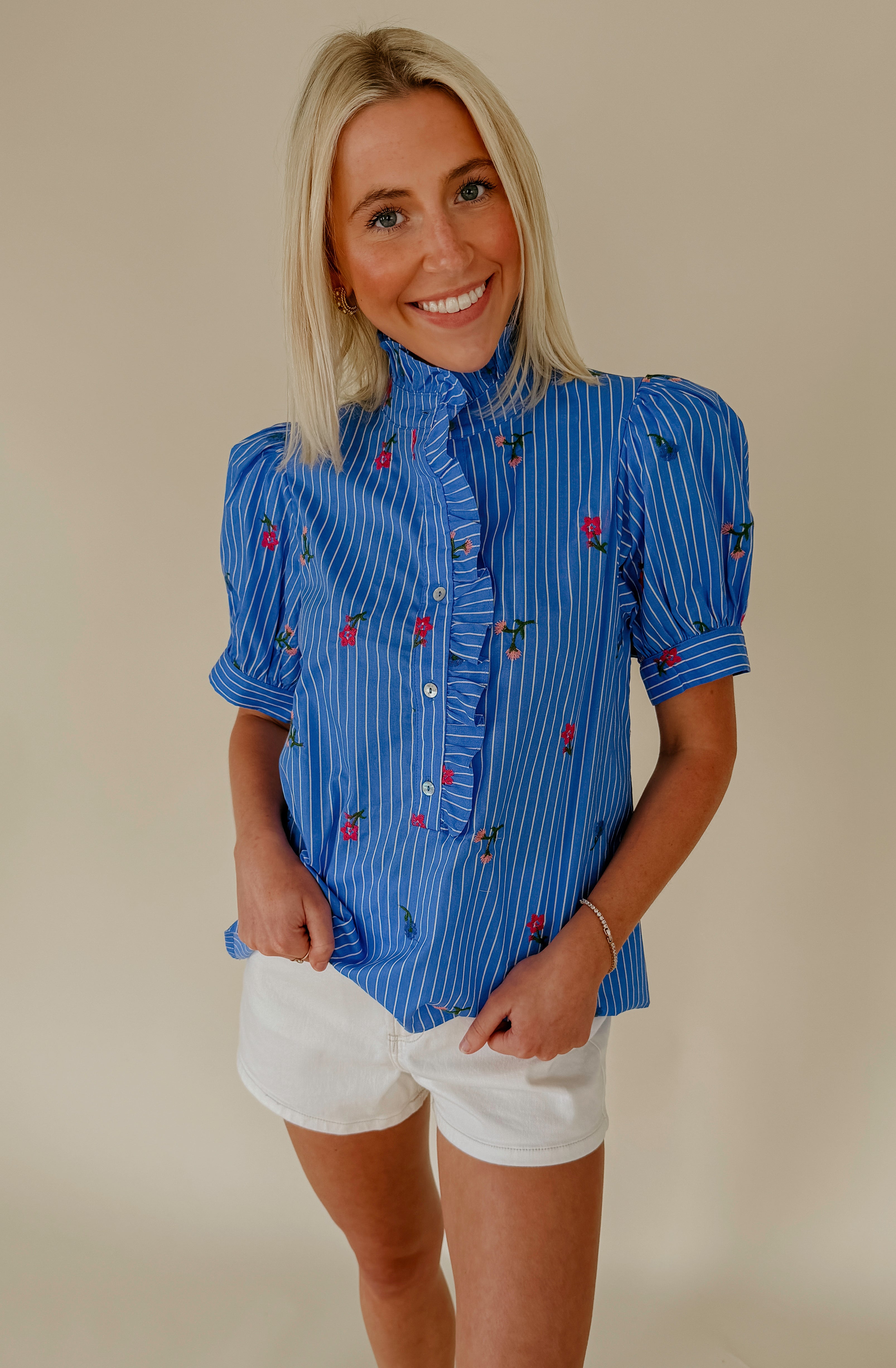 SPRING MIXER BUTTONED BLOUSE