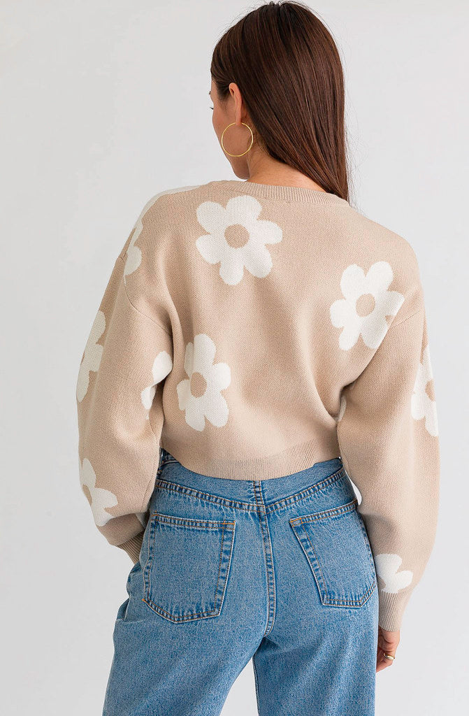 FLOWER FIELDS CROPPED SWEATER