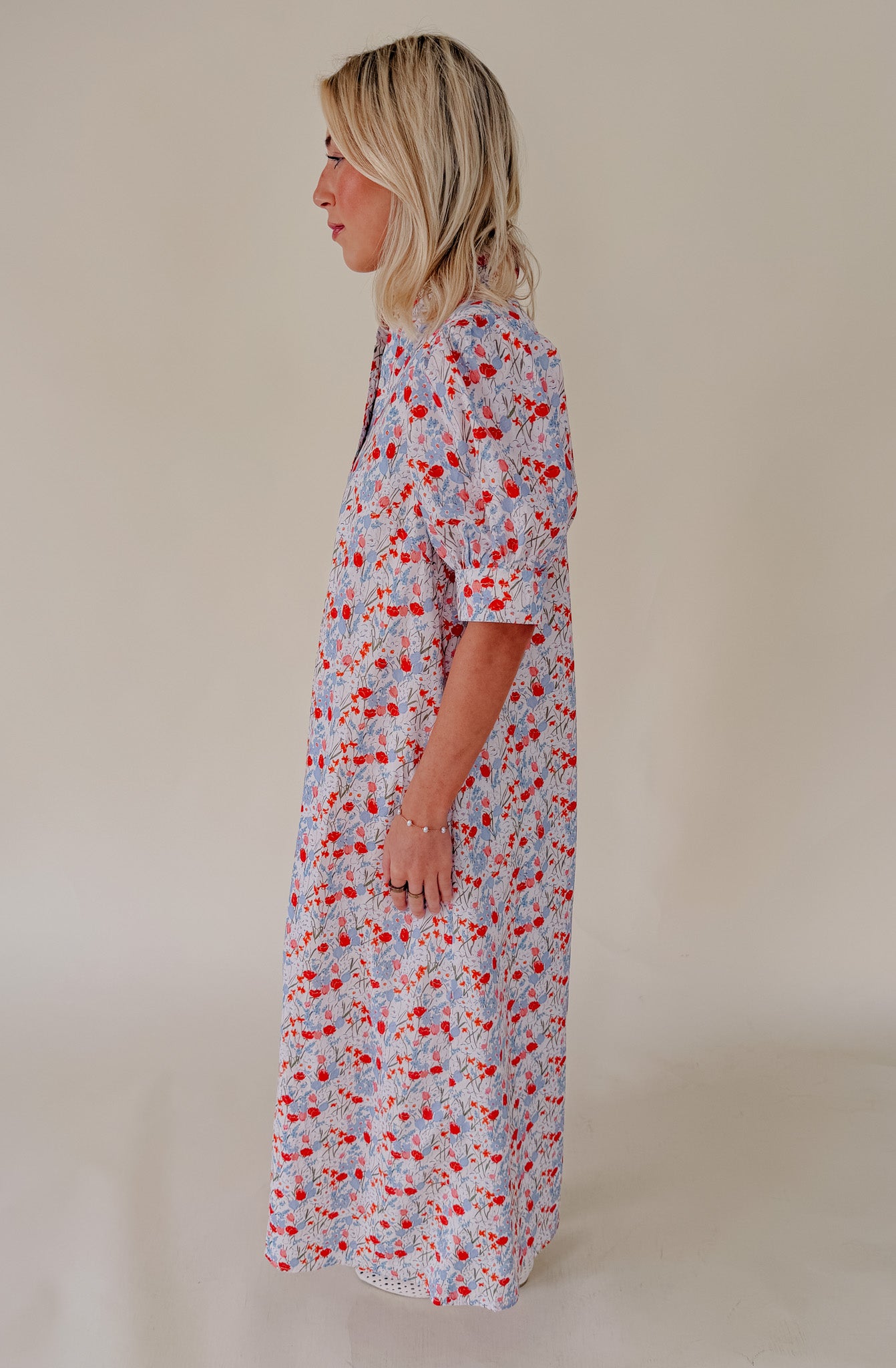 GARDEN ROMANCE SHIFT MIDI DRESS