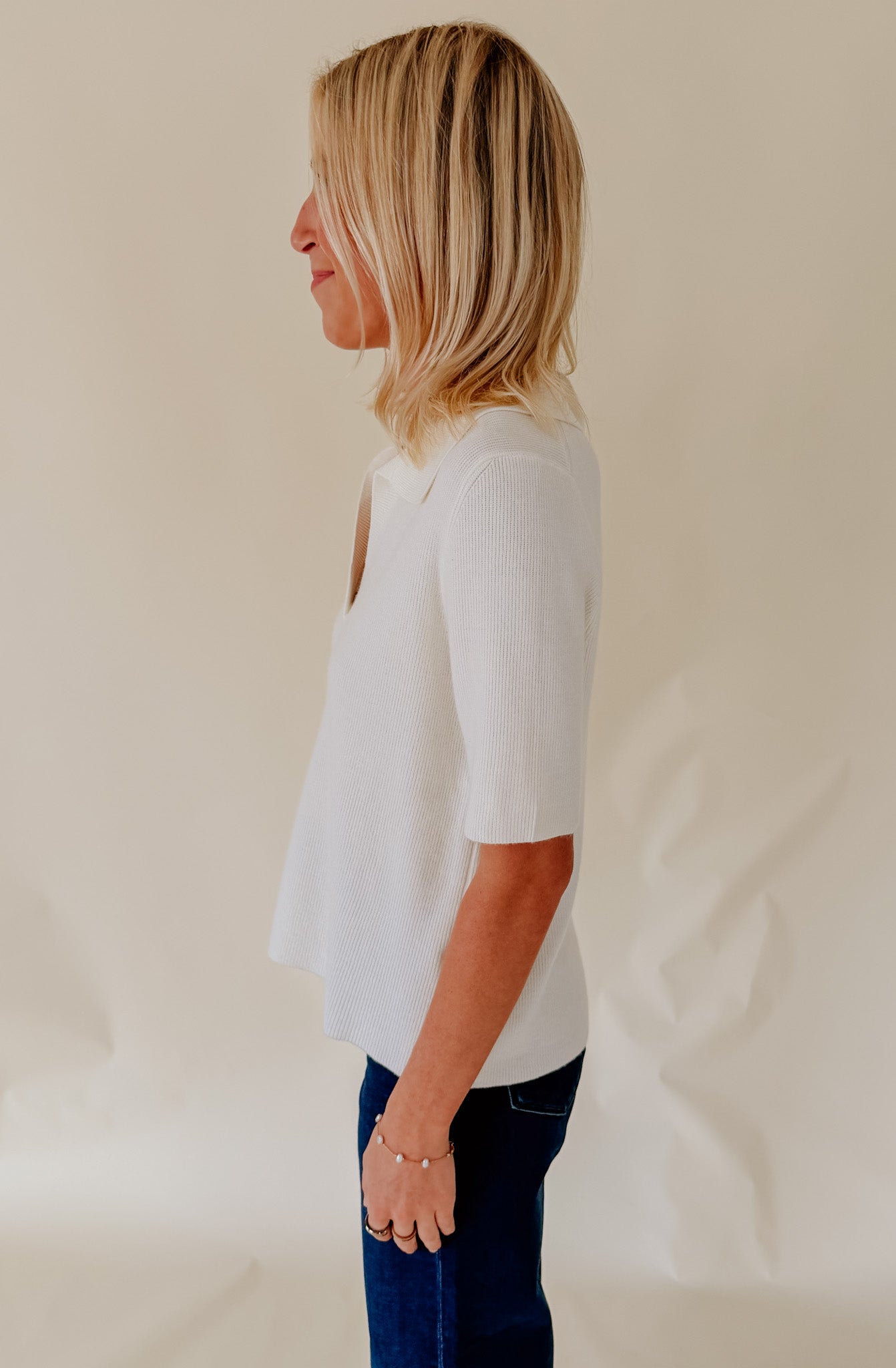 THE WREN KNIT POLO TOP