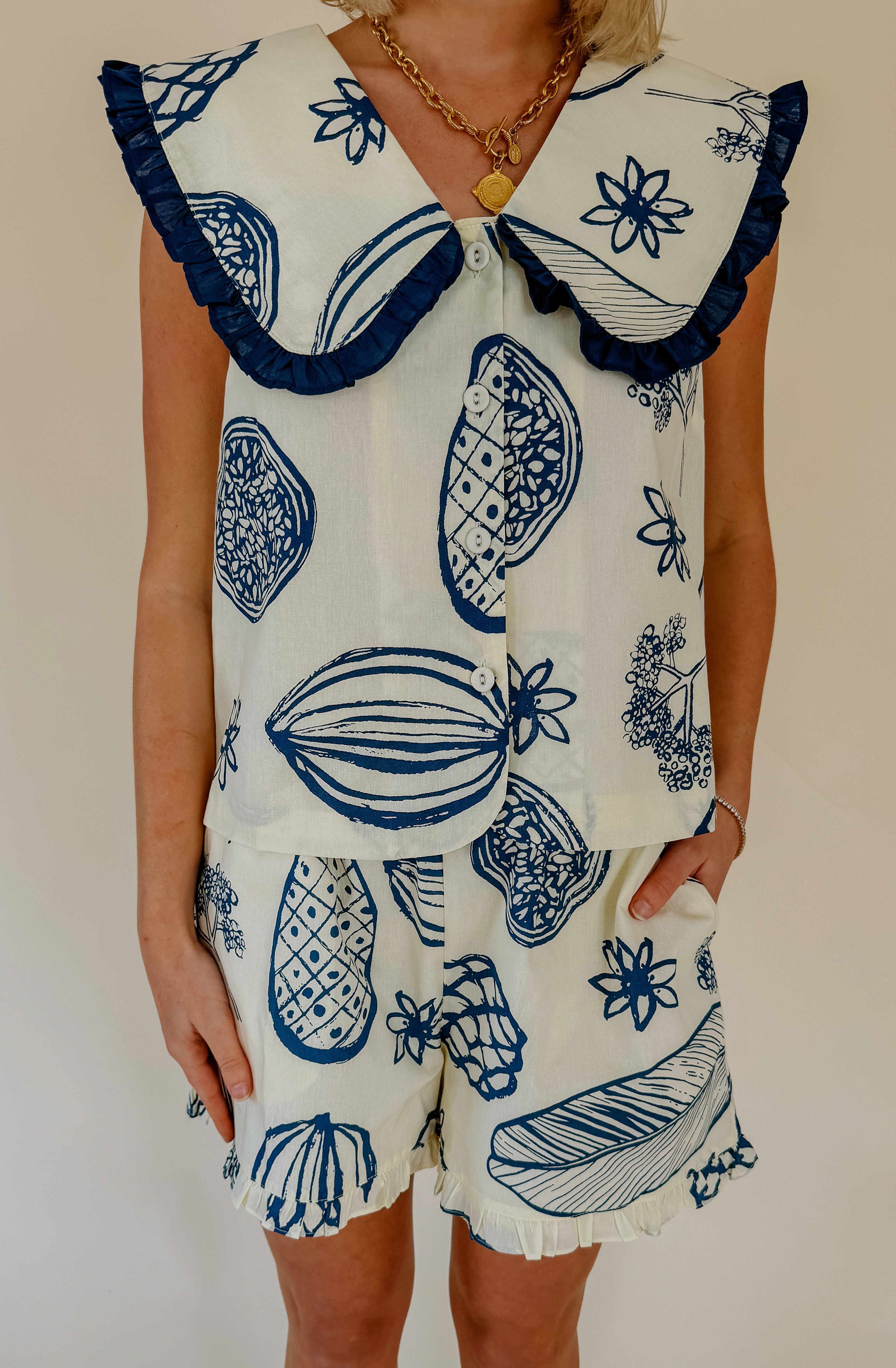 SEA YA LATER PETER PAN COLLAR TOP