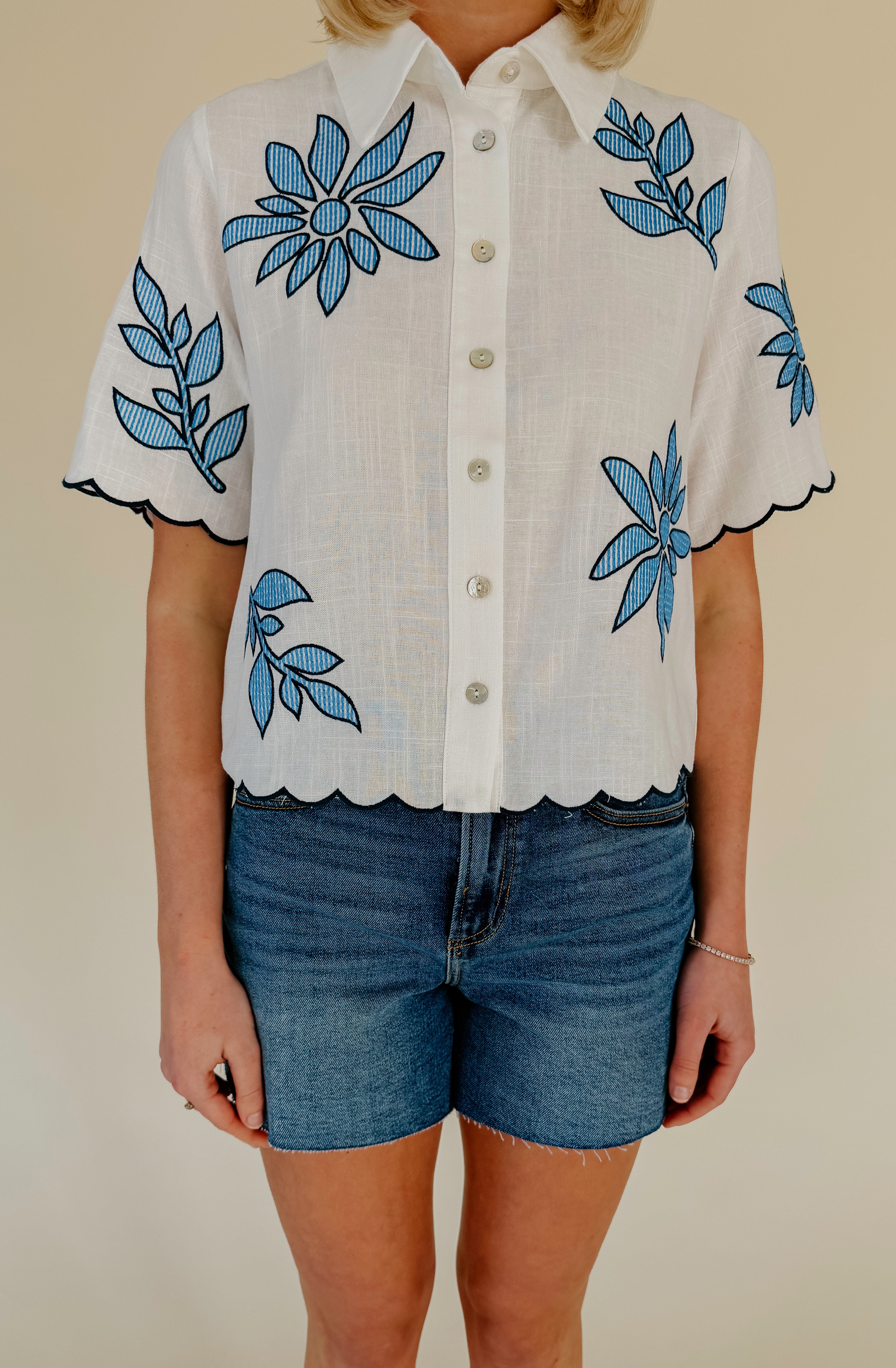 BEST DAY EMBROIDERED TOP