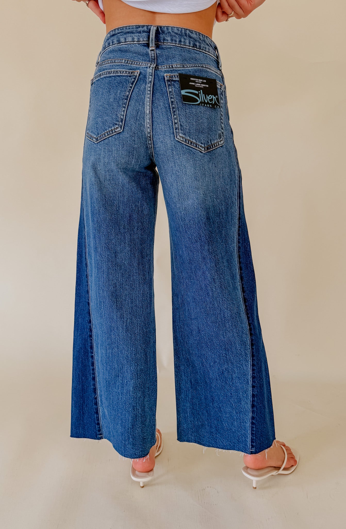SILVER ISBISTER WIDE LEG TWO TONED DENIM