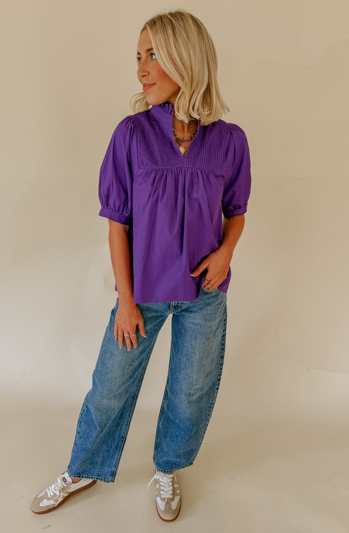 THE DANI POPLIN BLEND BLOUSE